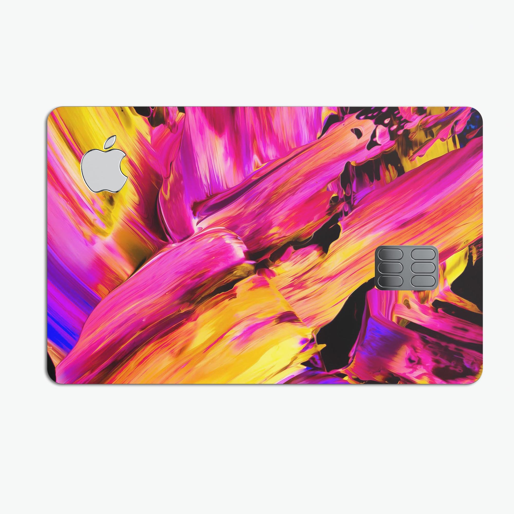 Blurred Abstract Flow V4 decal skin for Apple Card, showcasing a vibrant abstract design with premium vinyl finish.