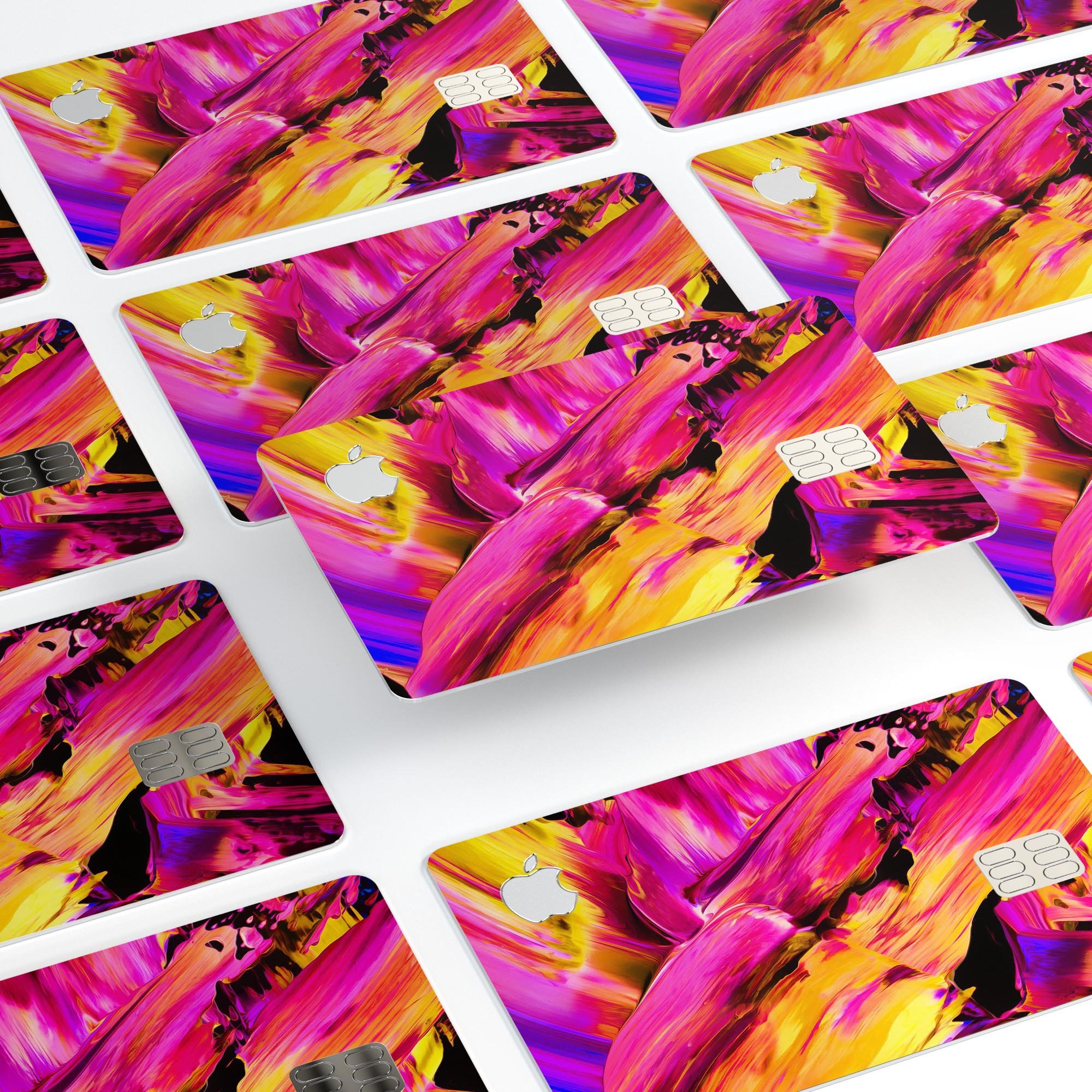 Blurred Abstract Flow V4 decal skin for Apple Card, showcasing a vibrant abstract design with premium vinyl finish.