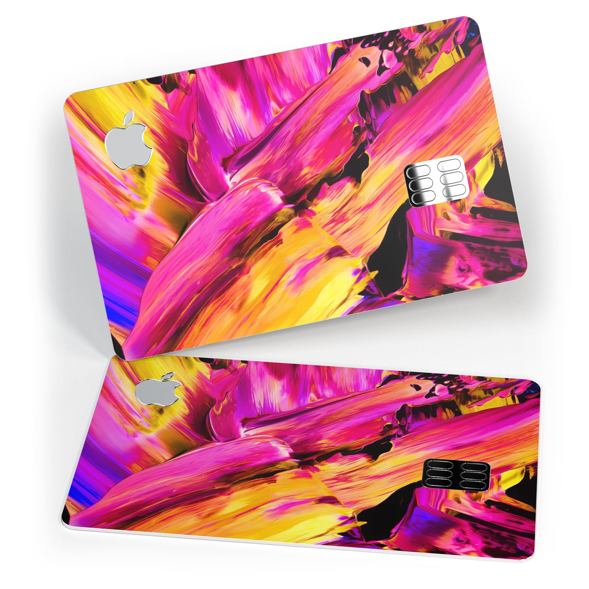 Blurred Abstract Flow V4 decal skin for Apple Card, showcasing a vibrant abstract design with premium vinyl finish.