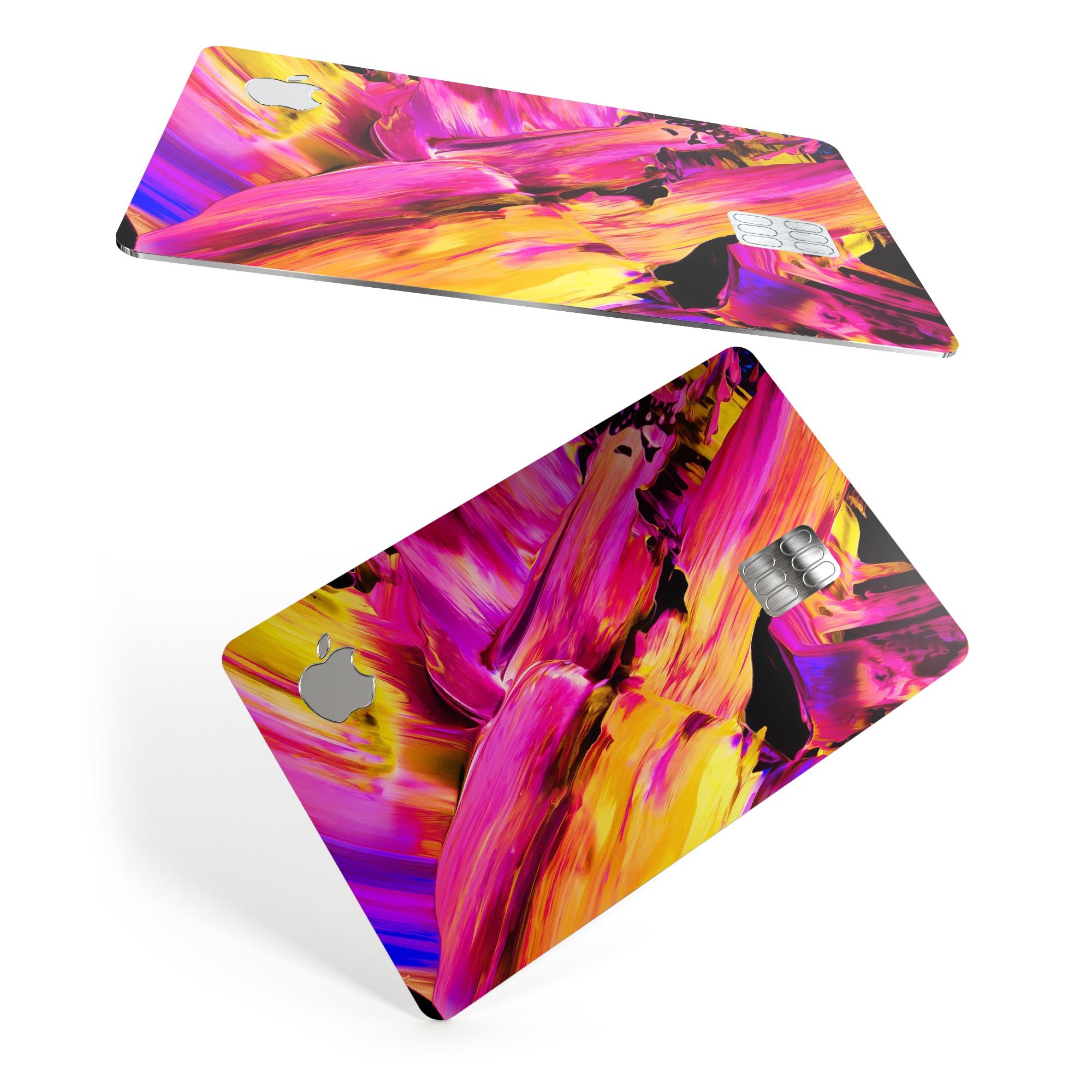 Blurred Abstract Flow V4 decal skin for Apple Card, showcasing a vibrant abstract design with premium vinyl finish.