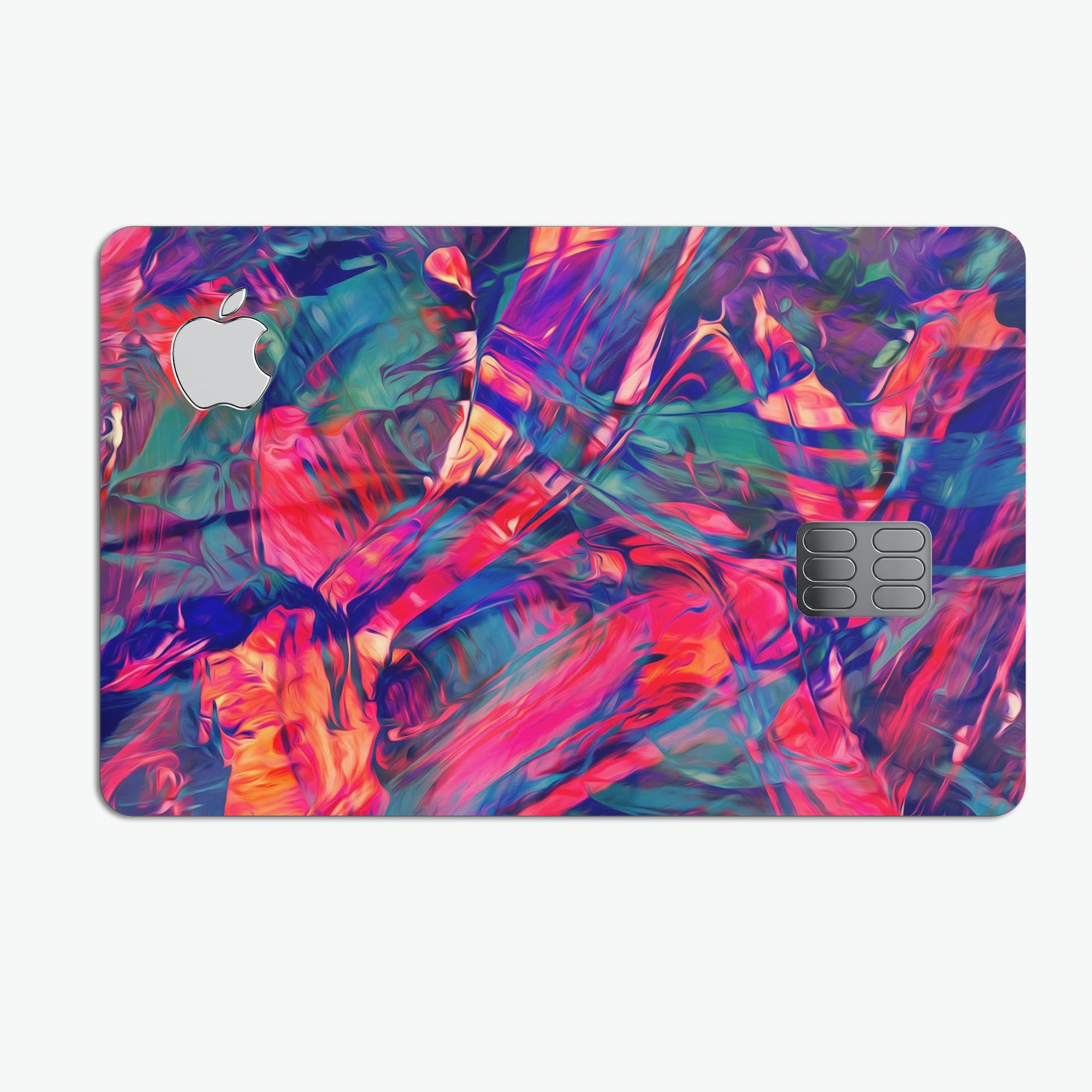 Blurred Abstract Flow V44 decal skin for Apple Card, showcasing a vibrant abstract design with a premium finish.