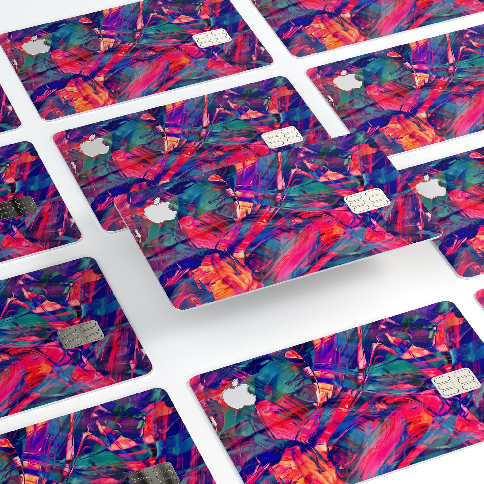 Blurred Abstract Flow V44 decal skin for Apple Card, showcasing a vibrant abstract design with a premium finish.