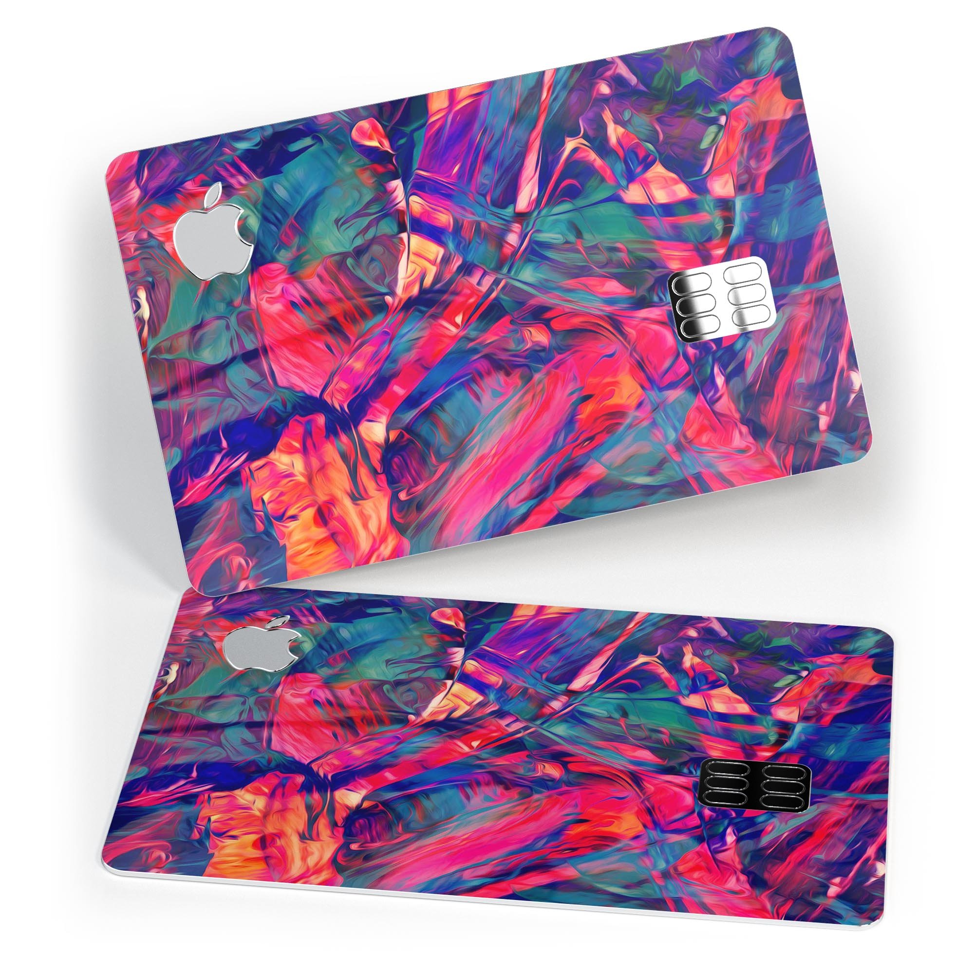 Blurred Abstract Flow V44 decal skin for Apple Card, showcasing a vibrant abstract design with a premium finish.