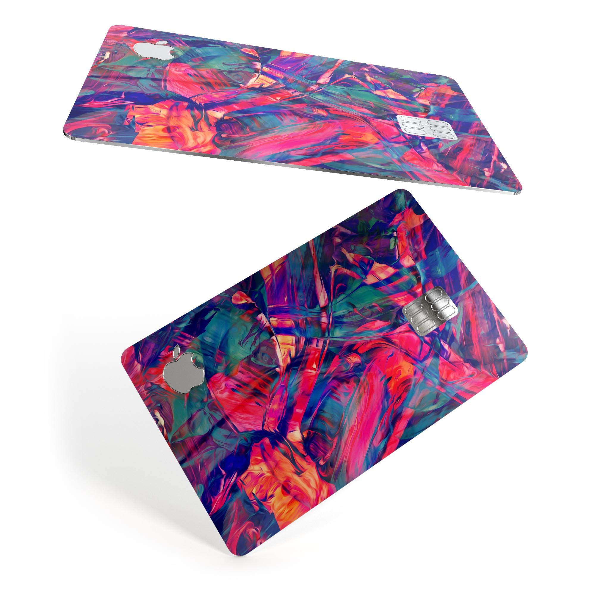 Blurred Abstract Flow V44 decal skin for Apple Card, showcasing a vibrant abstract design with a premium finish.