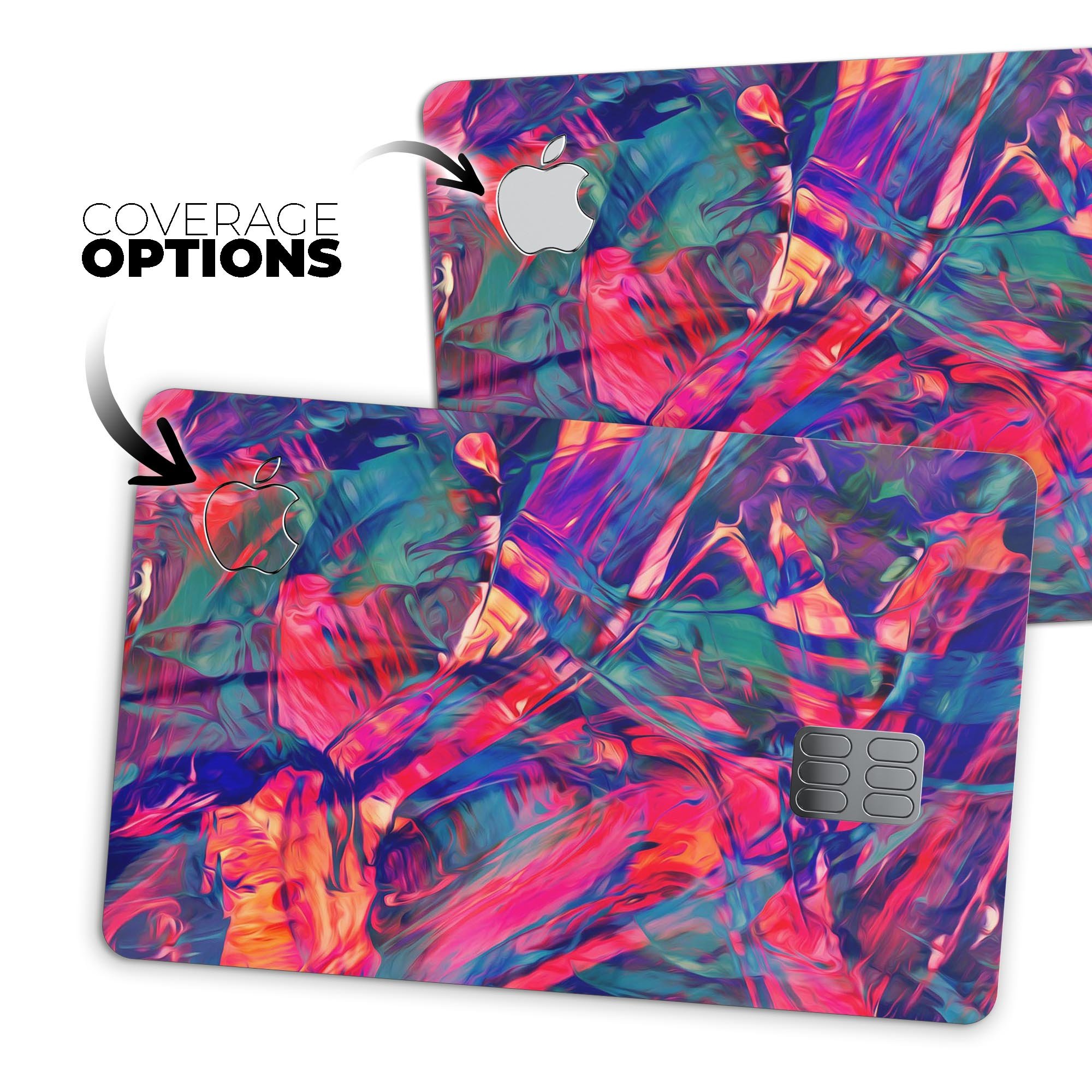 Blurred Abstract Flow V44 decal skin for Apple Card, showcasing a vibrant abstract design with a premium finish.