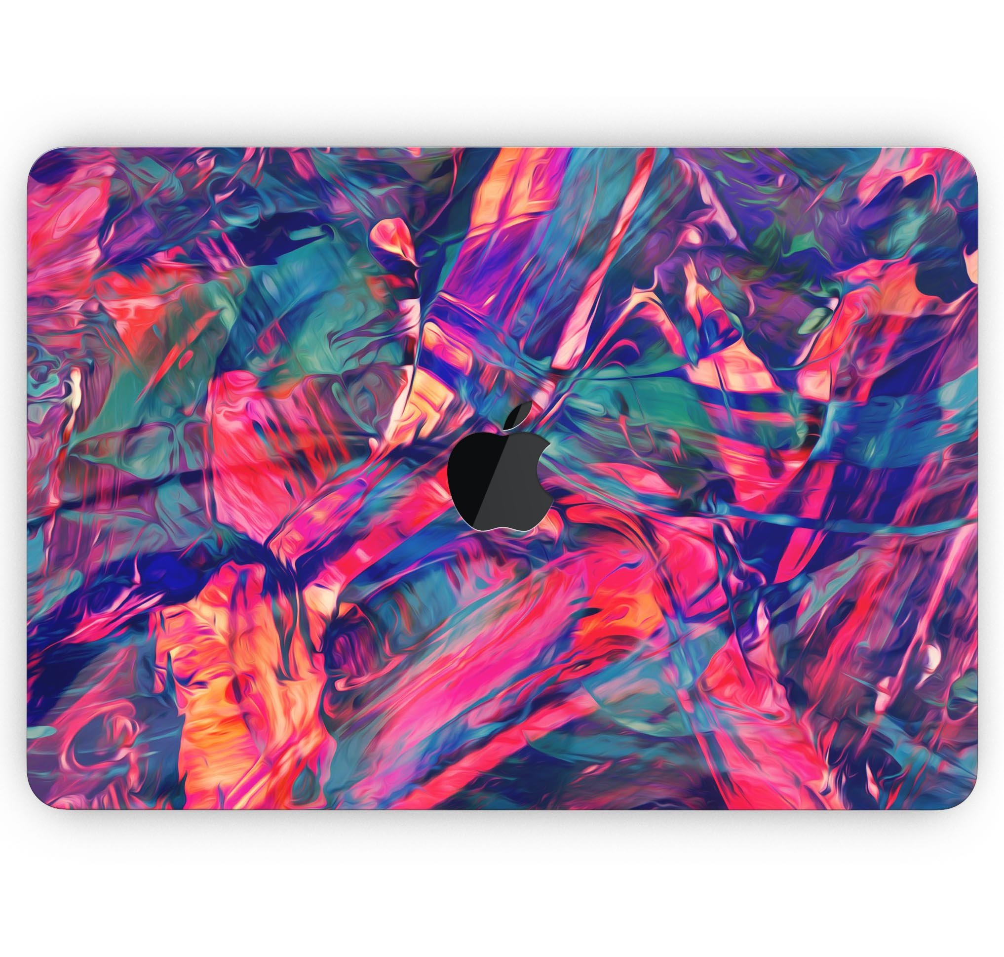 Blurred Abstract Flow V44 skin decal wrap kit for Apple MacBook, showcasing vibrant colors and a sleek design.