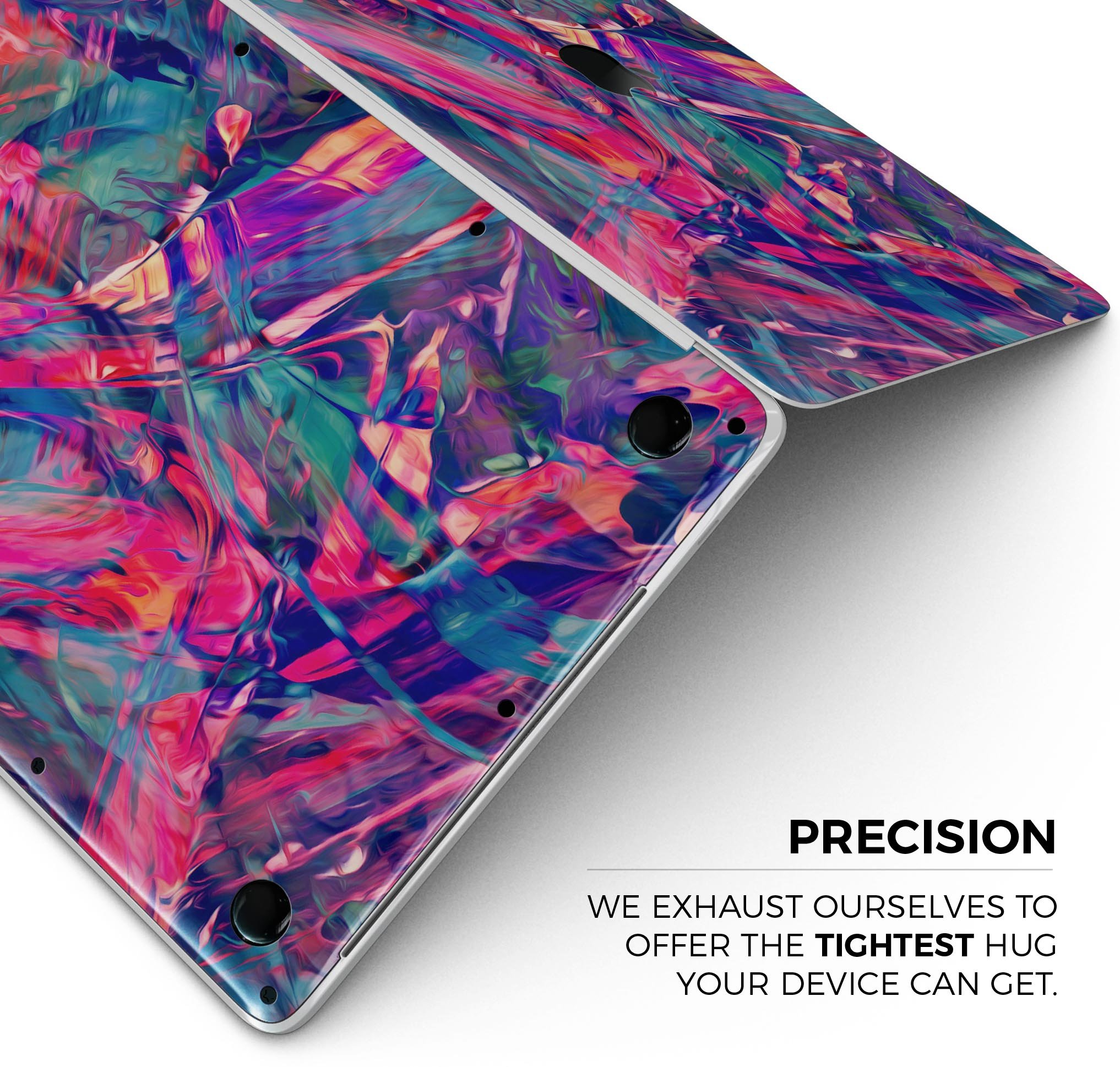 Blurred Abstract Flow V44 skin decal wrap kit for Apple MacBook, showcasing vibrant colors and a sleek design.