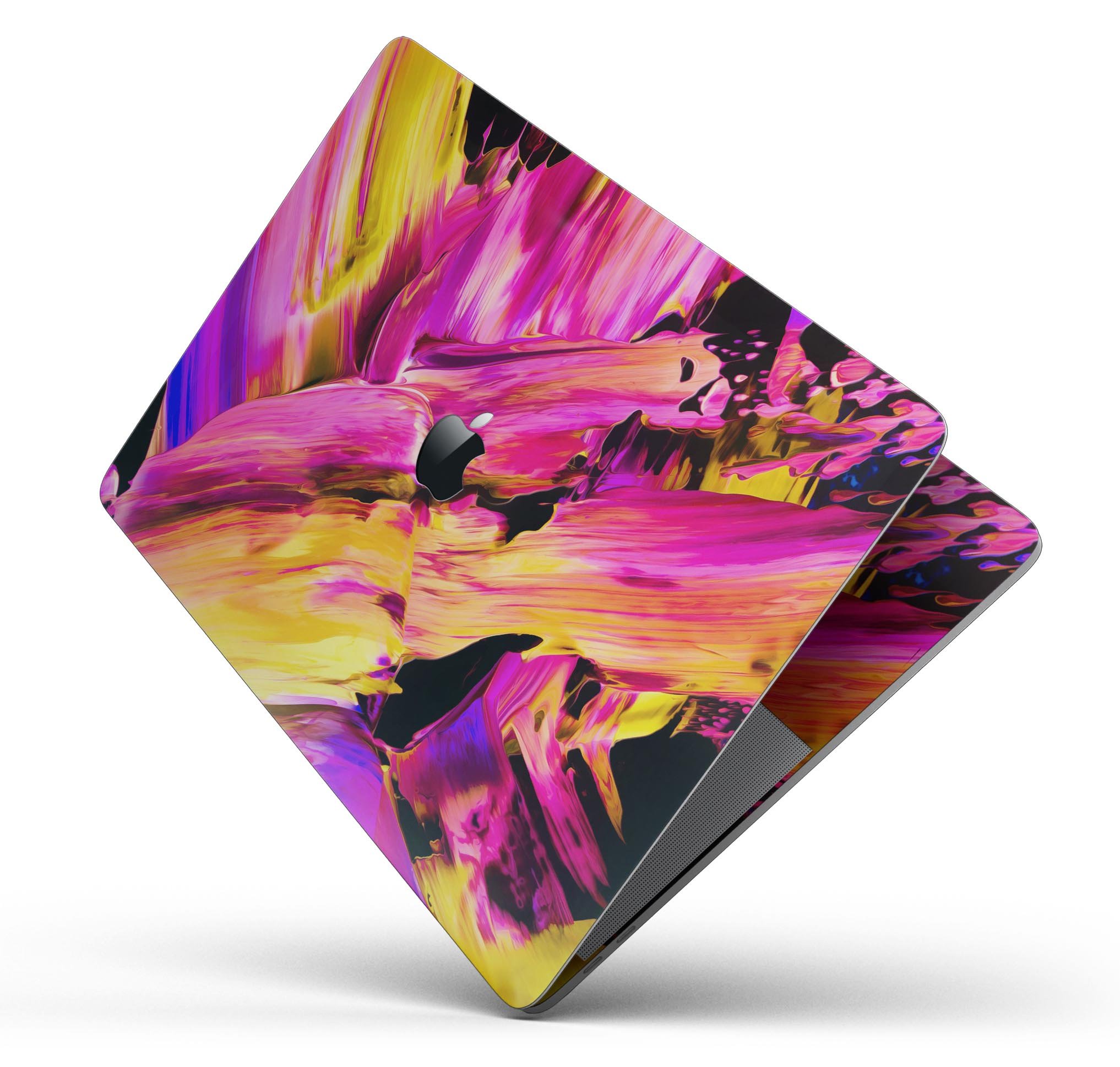 Blurred Abstract Flow V4 skin decal wrap kit for MacBook, showcasing a vibrant abstract design with a smooth finish.