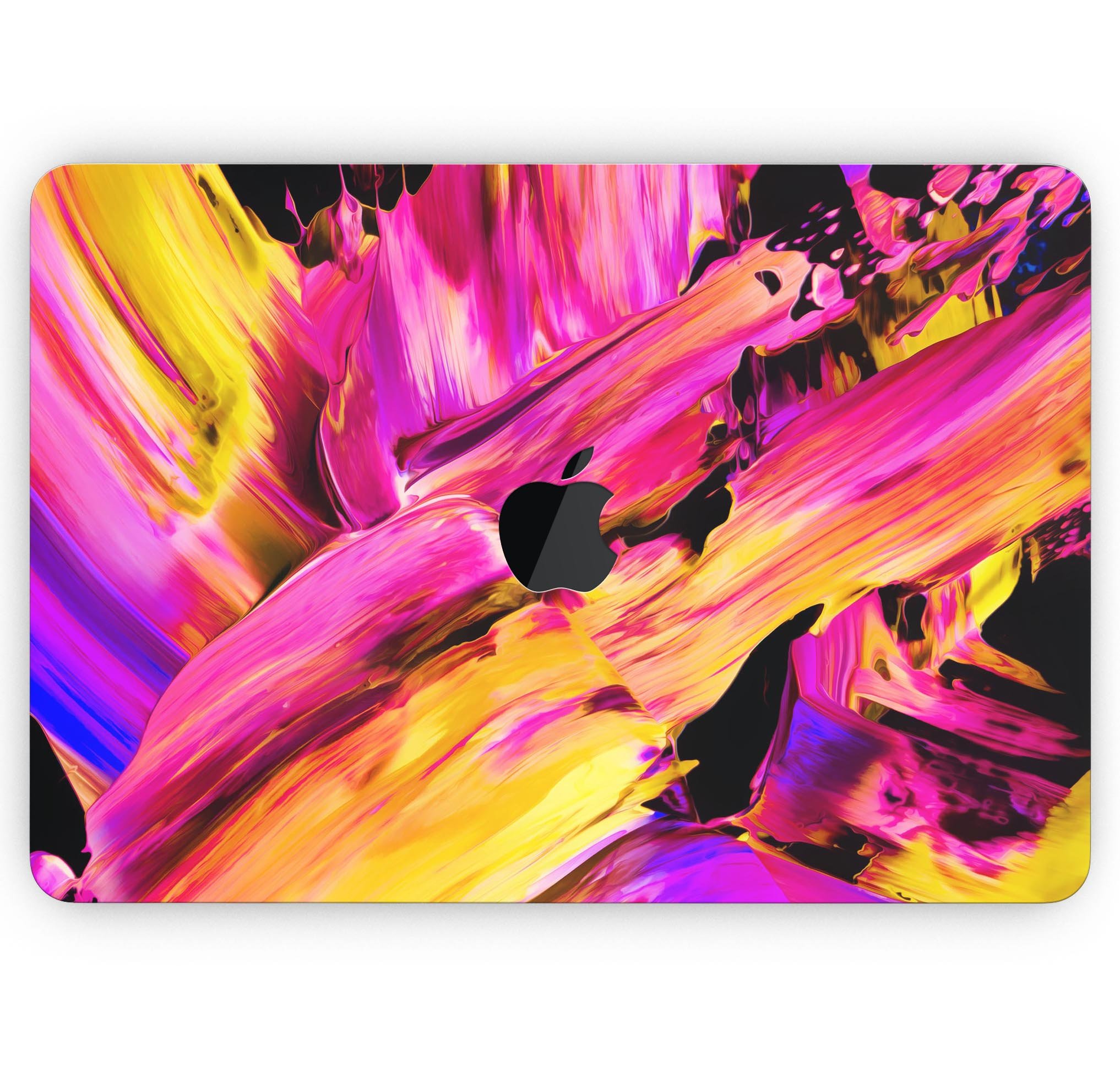 Blurred Abstract Flow V4 skin decal wrap kit for MacBook, showcasing a vibrant abstract design with a smooth finish.