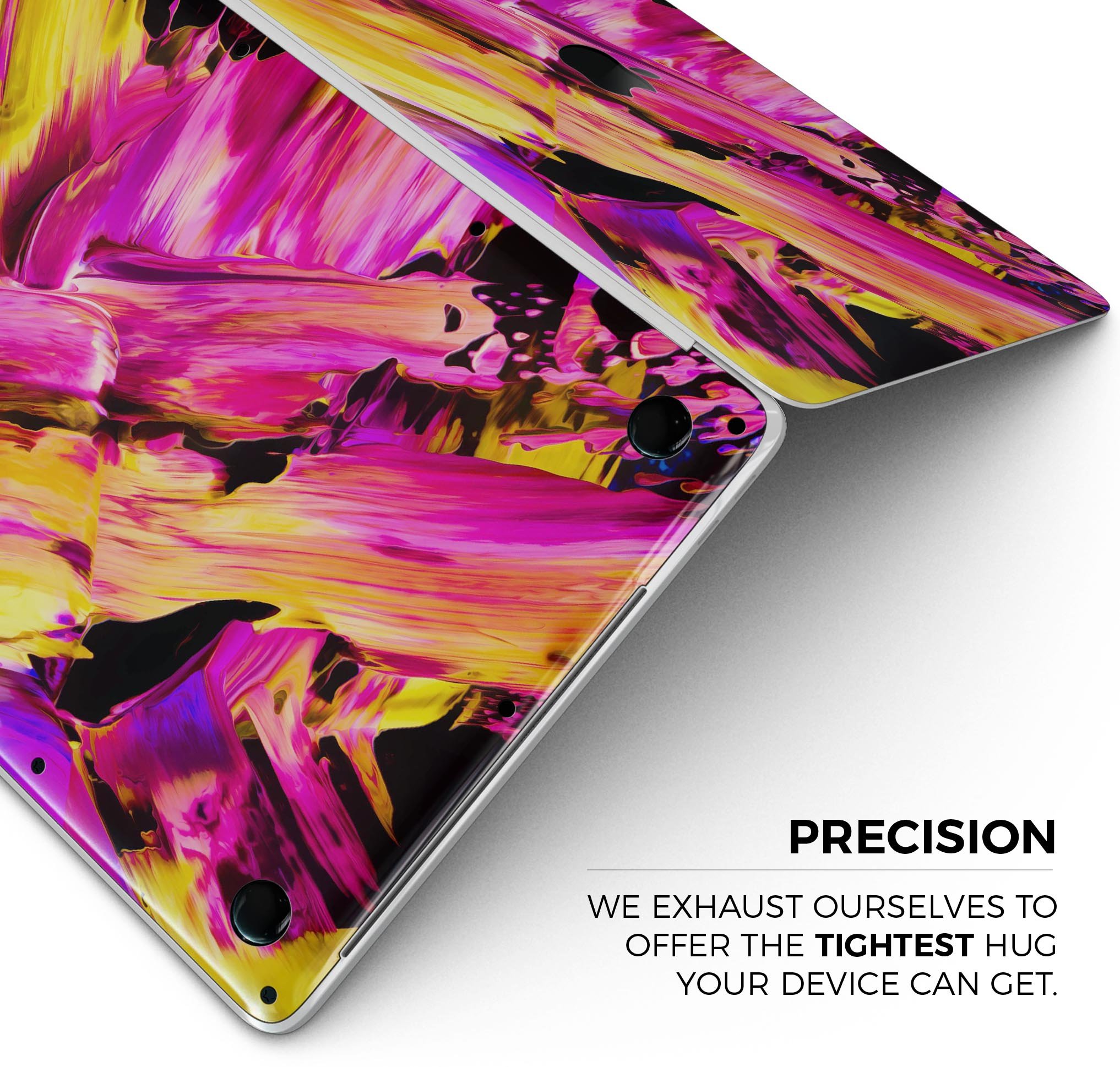 Blurred Abstract Flow V4 skin decal wrap kit for MacBook, showcasing a vibrant abstract design with a smooth finish.