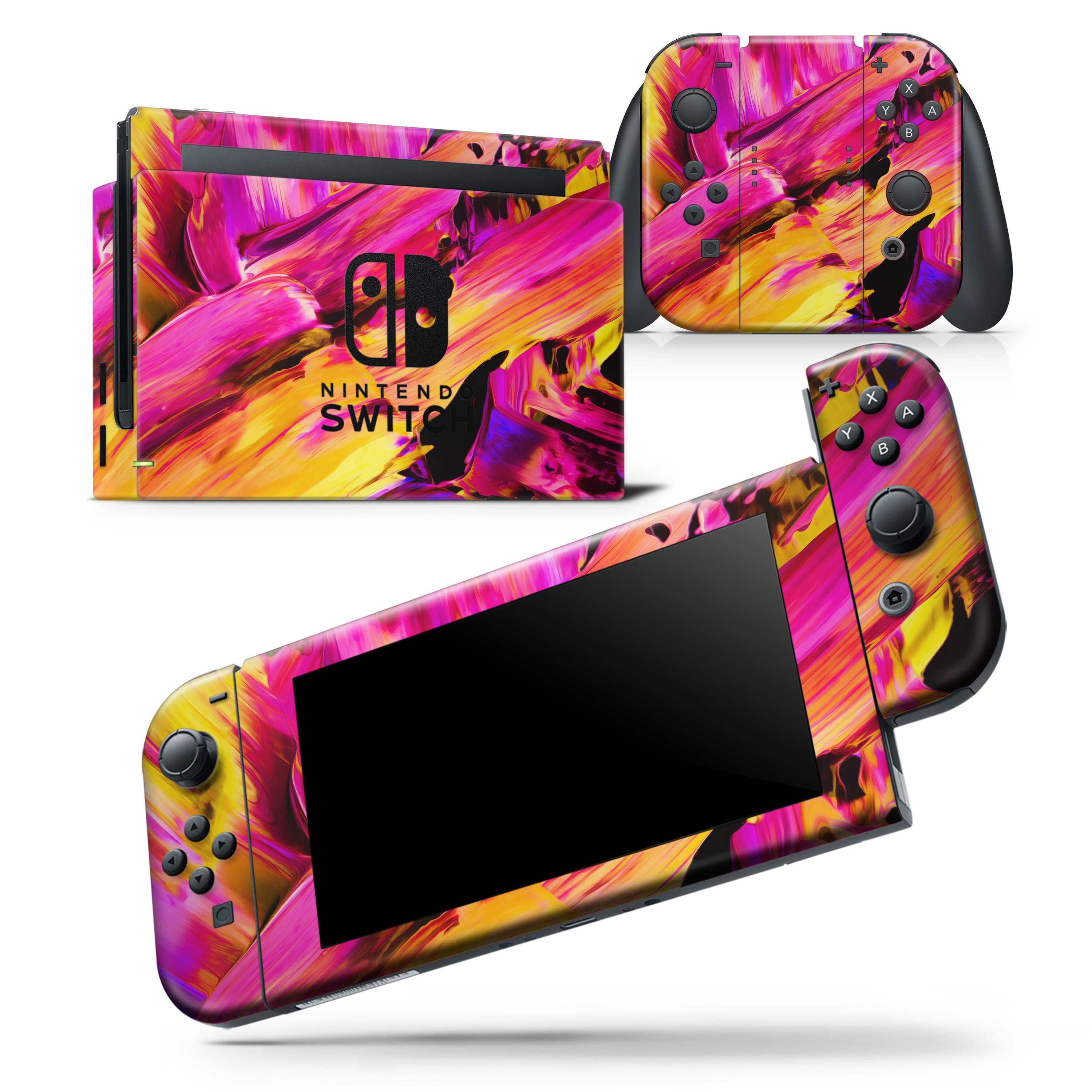 Blurred Abstract Flow V4 skin wrap decal for Nintendo Switch Lite, showcasing vibrant colors and a sleek design.