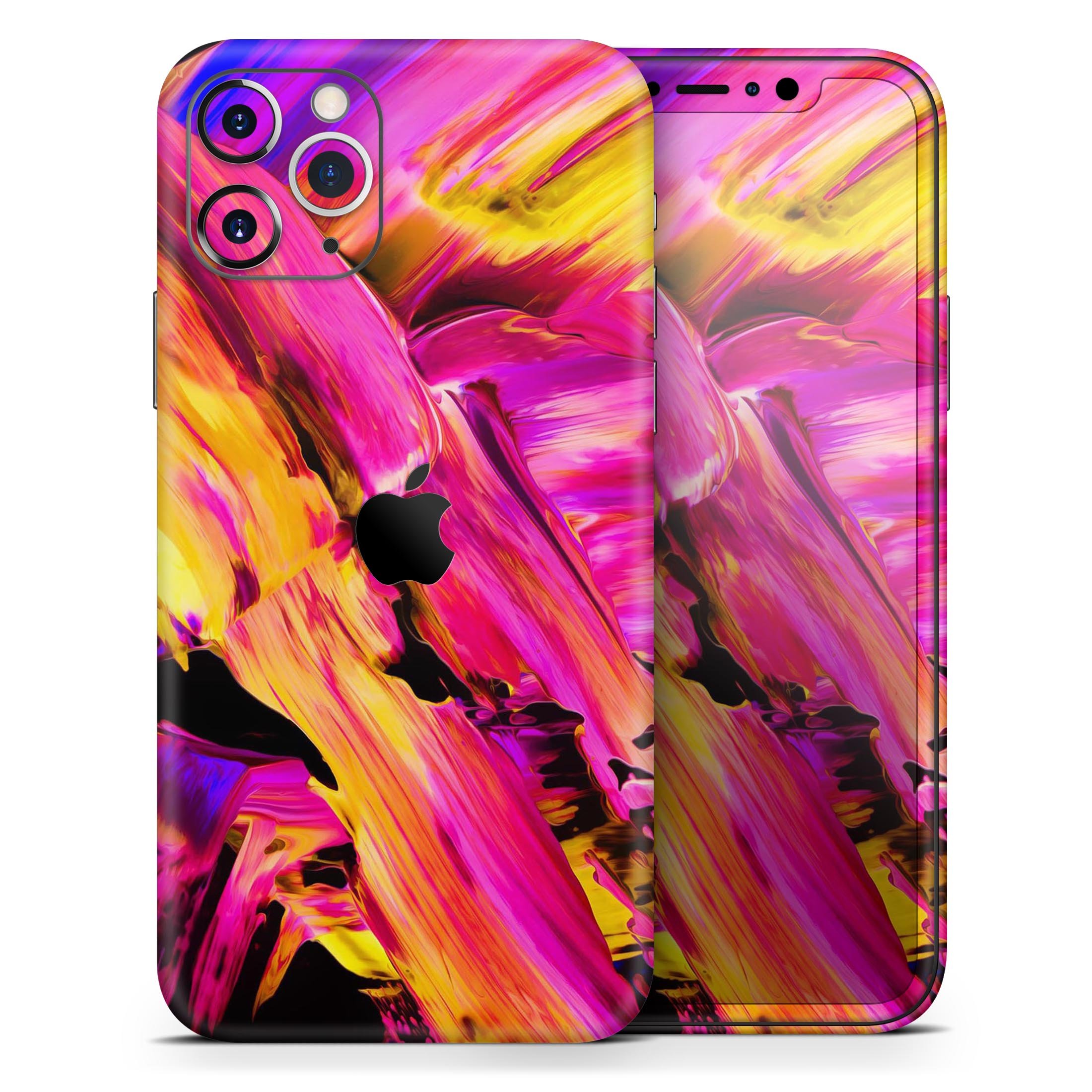 Blurred Abstract Flow V4 Skin-Kit for Apple iPhone, showcasing vibrant design and premium vinyl material.