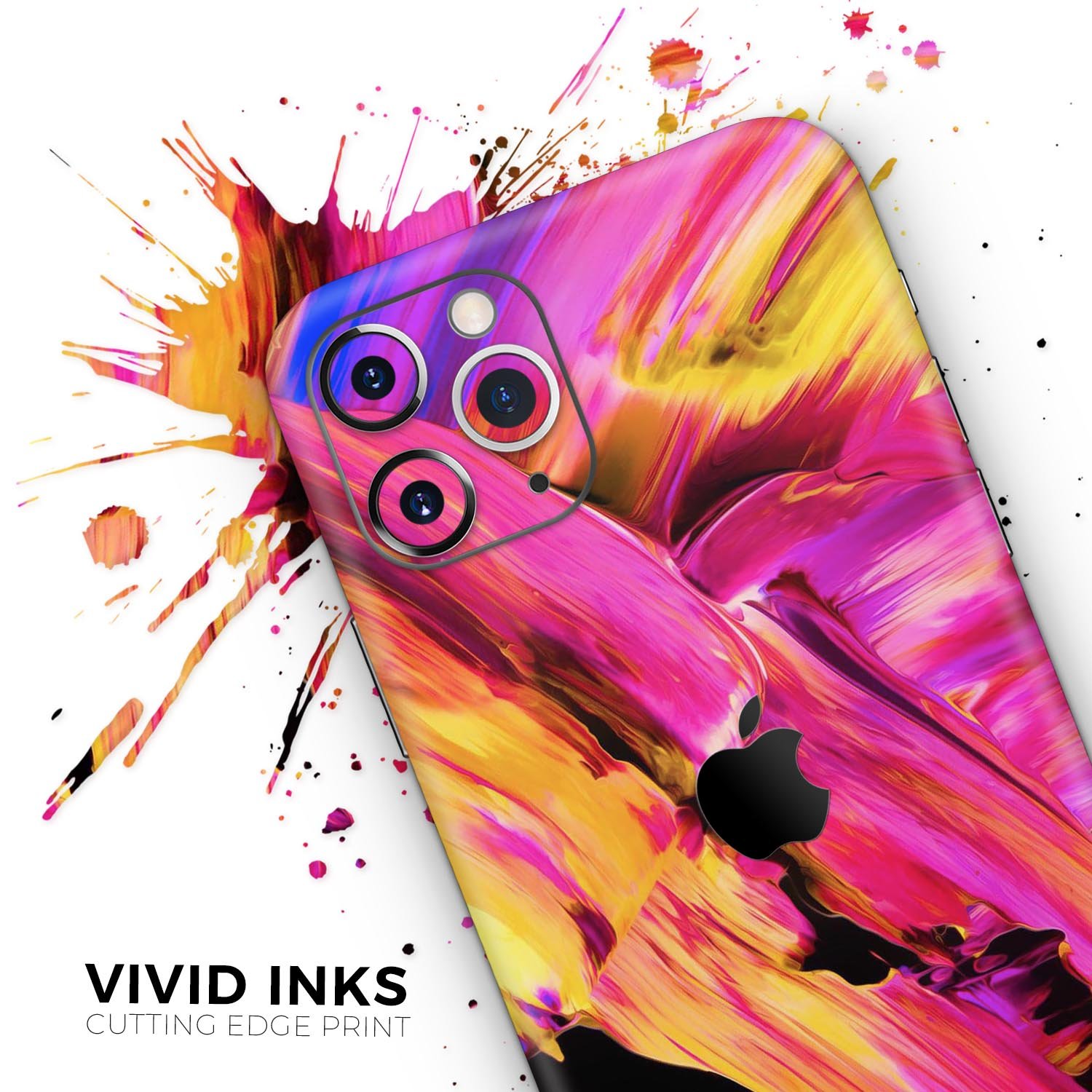 Blurred Abstract Flow V4 Skin-Kit for Apple iPhone, showcasing vibrant design and premium vinyl material.