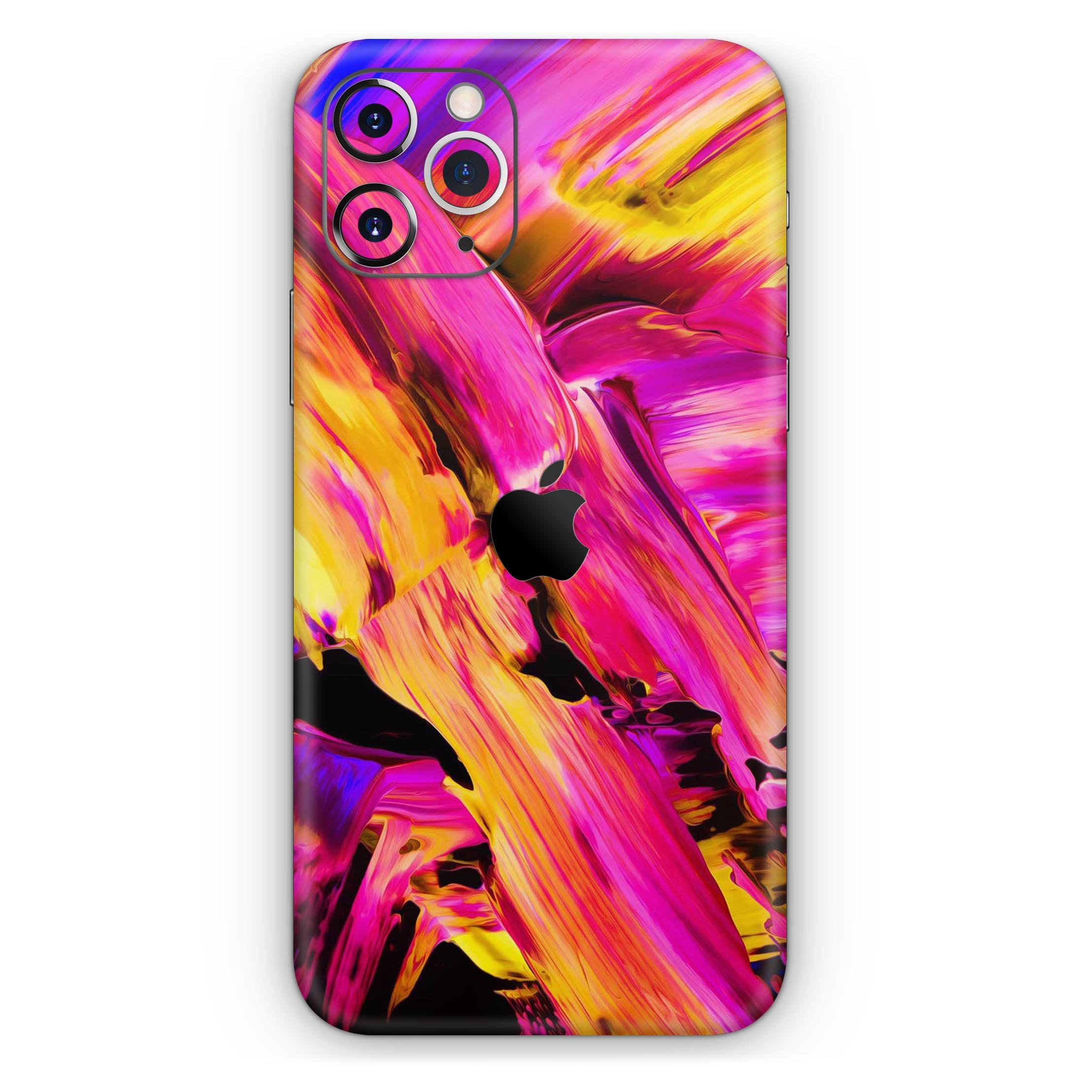 Blurred Abstract Flow V4 Skin-Kit for Apple iPhone, showcasing vibrant design and premium vinyl material.