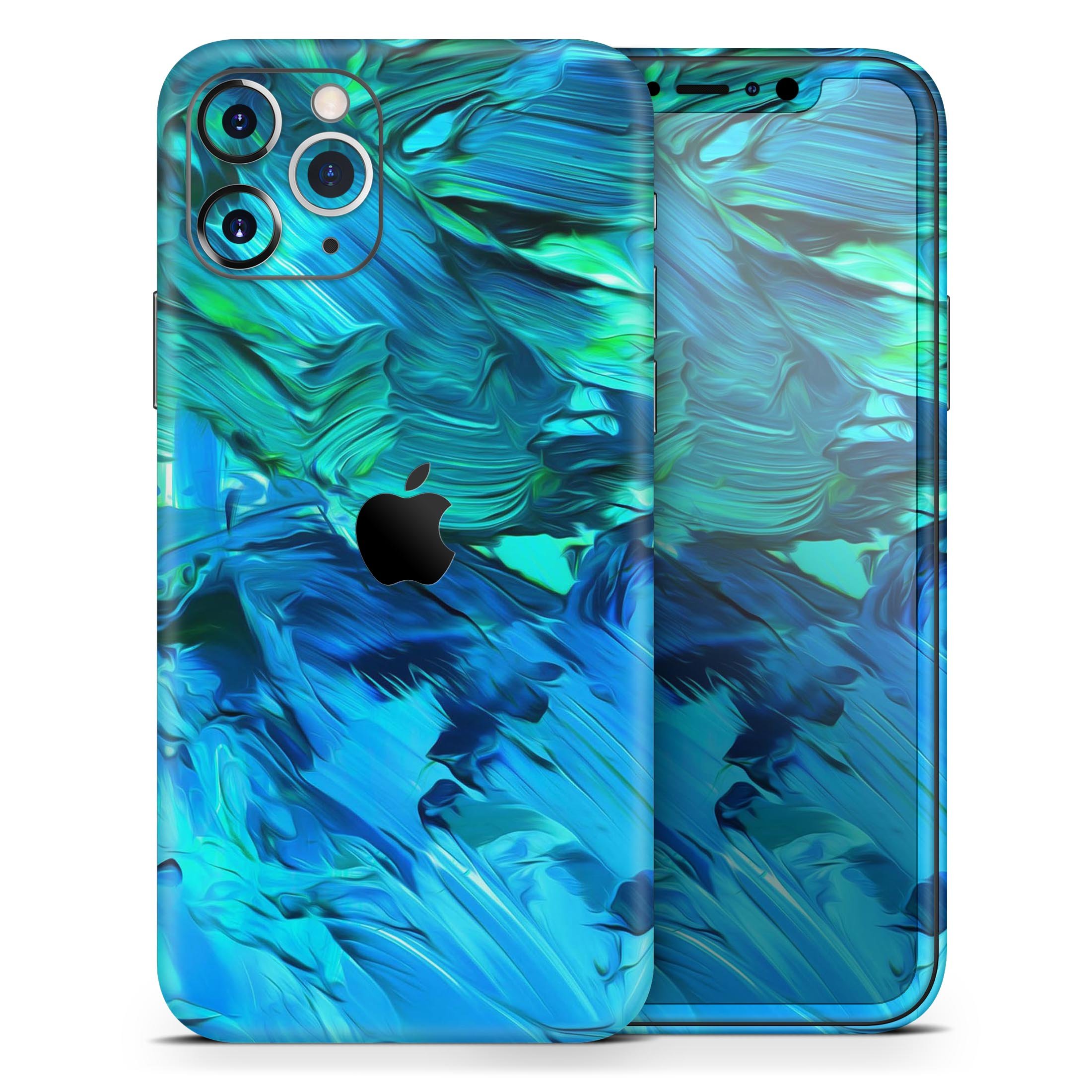 Blurred Abstract Flow V40 Skin-Kit for Apple iPhone, showcasing vibrant colors and a sleek design.