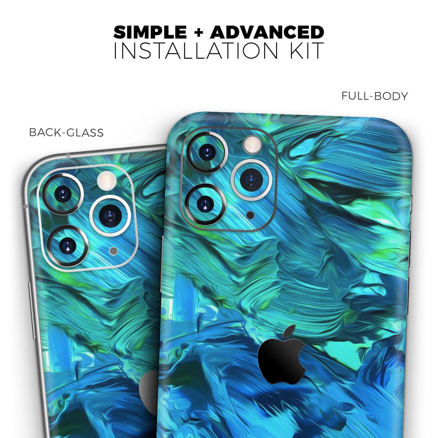 Blurred Abstract Flow V40 Skin-Kit for Apple iPhone, showcasing vibrant colors and a sleek design.