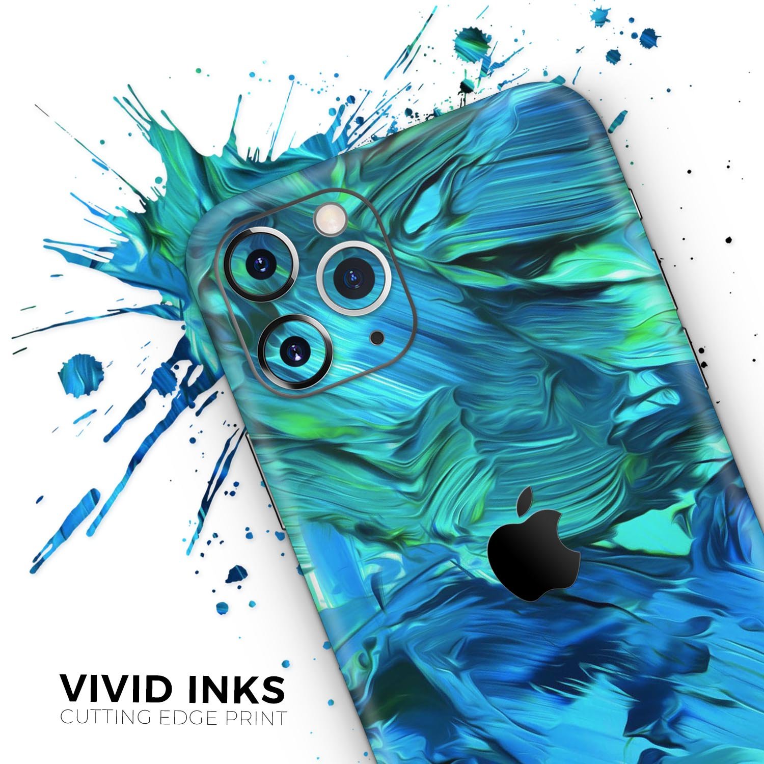 Blurred Abstract Flow V40 Skin-Kit for Apple iPhone, showcasing vibrant colors and a sleek design.