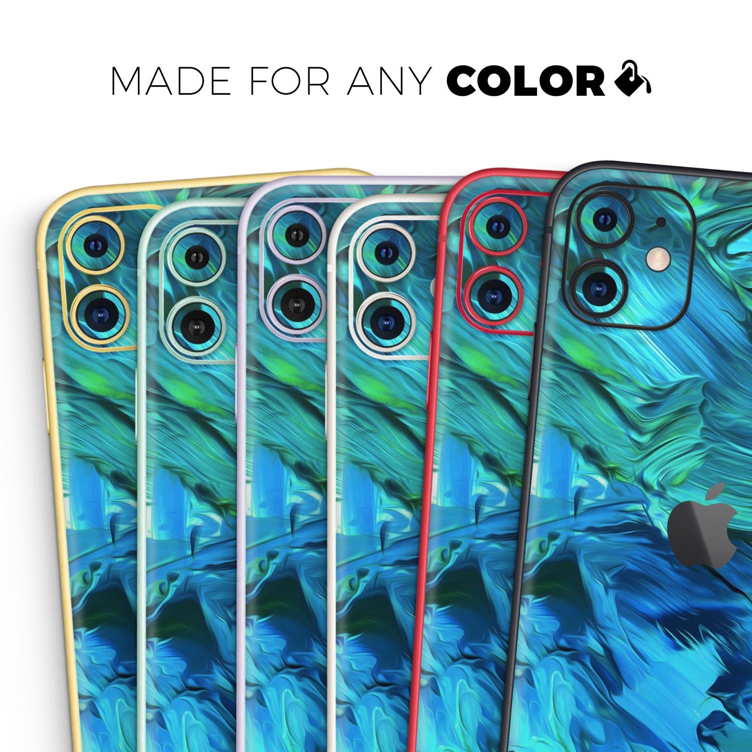 Blurred Abstract Flow V40 Skin-Kit for Apple iPhone, showcasing vibrant colors and a sleek design.