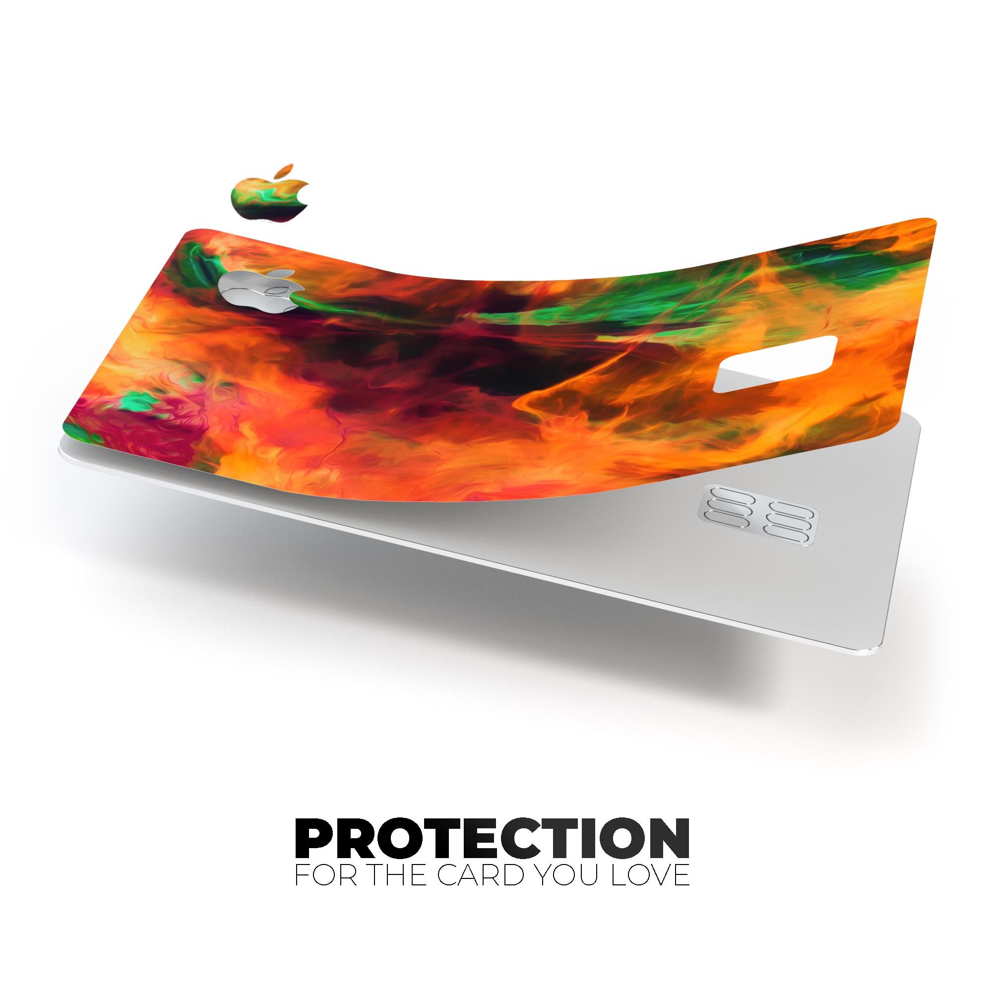 Blurred Abstract Flow V41 skin decal for Apple Card, showcasing a vibrant design with premium vinyl material.