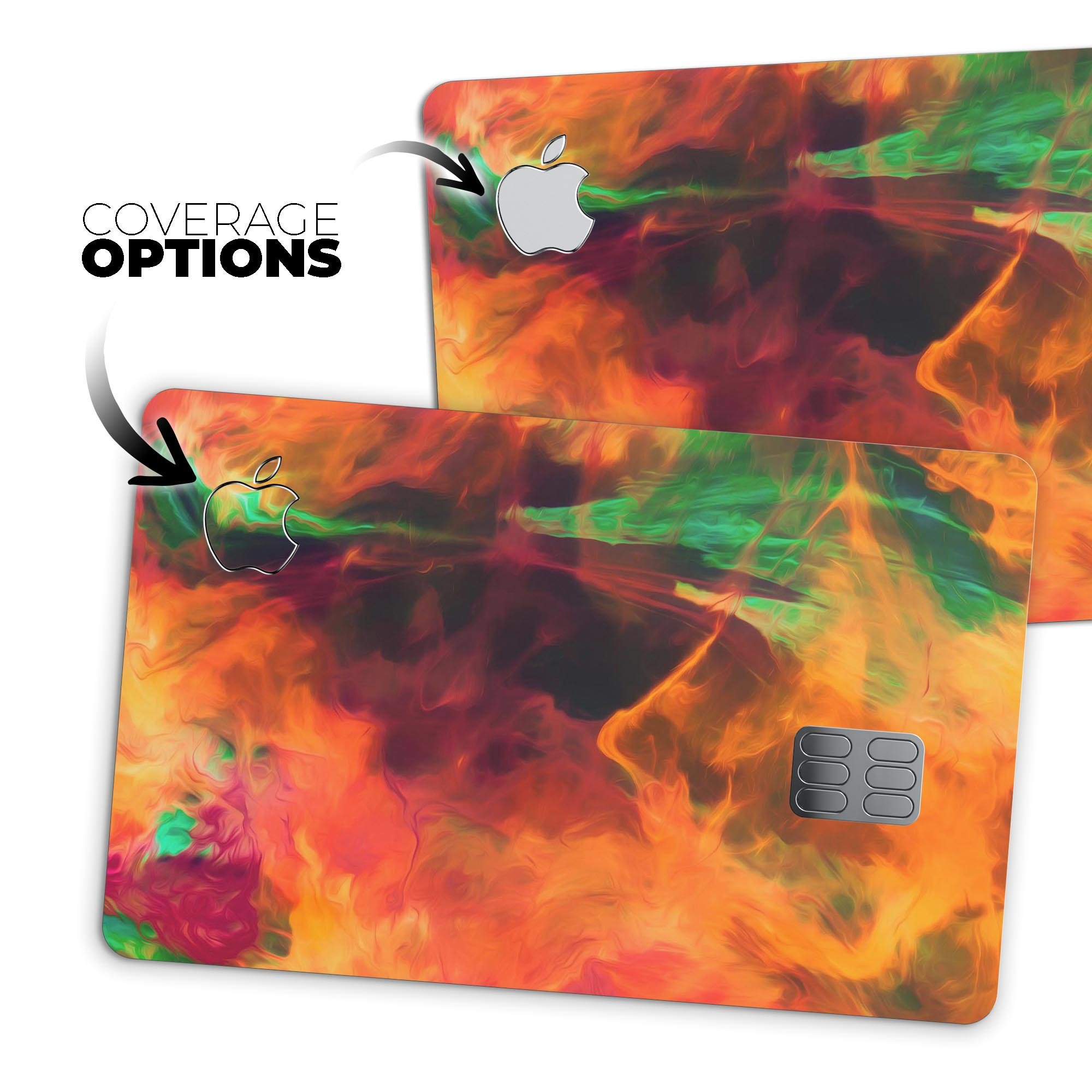 Blurred Abstract Flow V41 skin decal for Apple Card, showcasing a vibrant design with premium vinyl material.