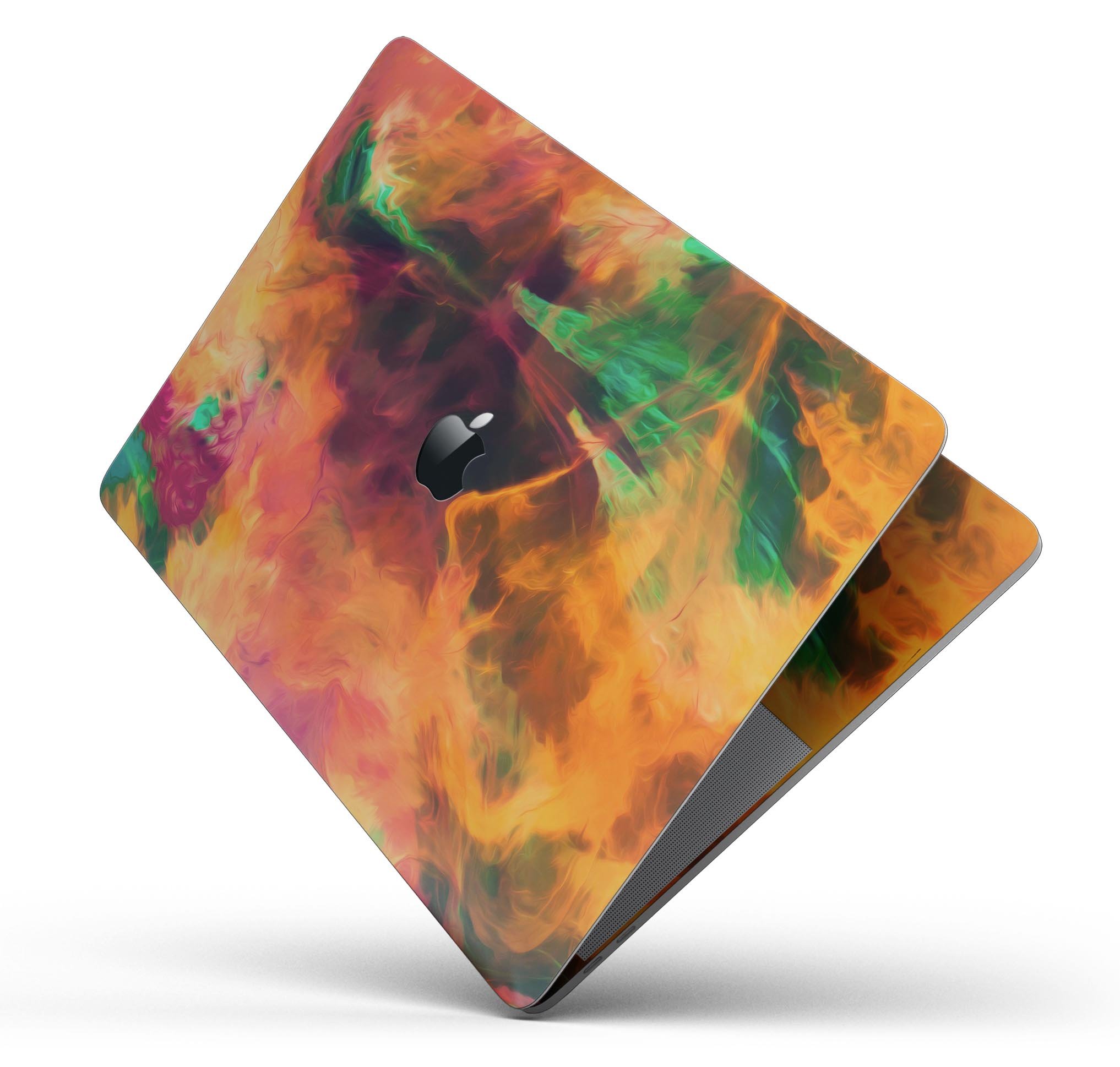 Blurred Abstract Flow V41 skin decal wrap kit for MacBook, showcasing vibrant colors and a sleek design.