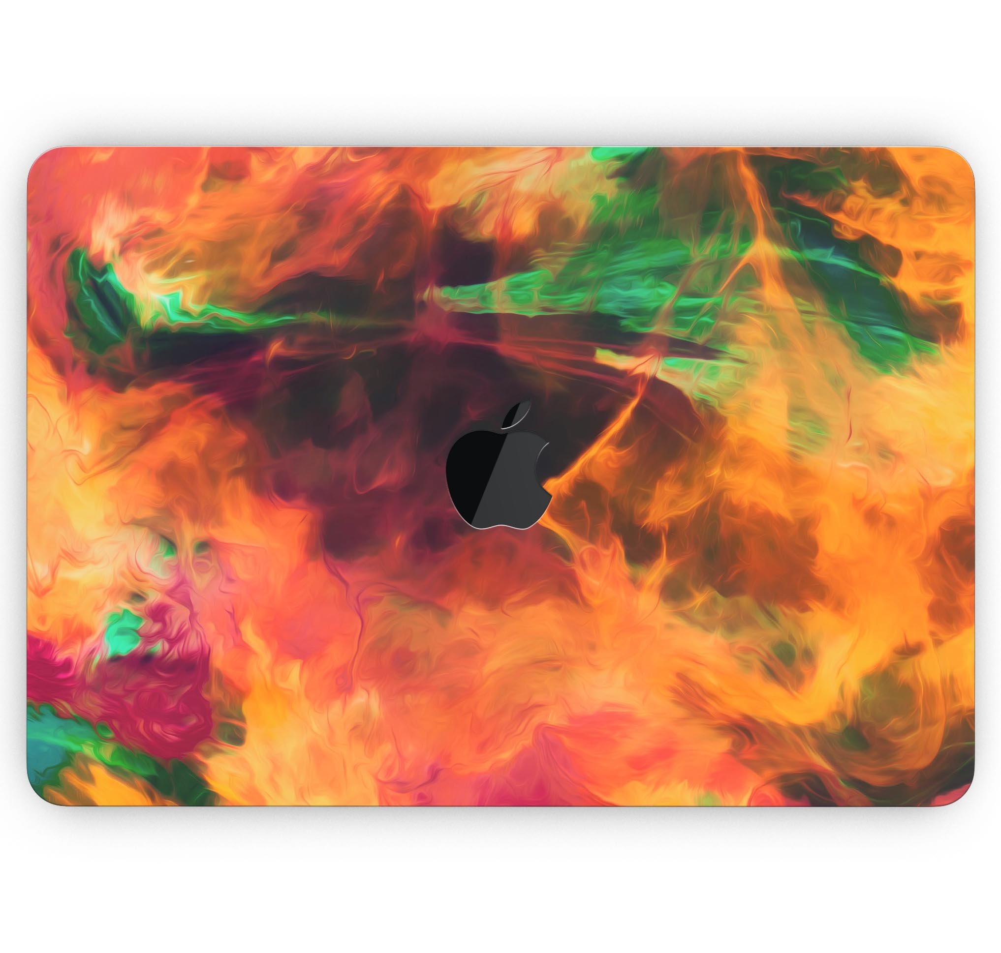 Blurred Abstract Flow V41 skin decal wrap kit for MacBook, showcasing vibrant colors and a sleek design.