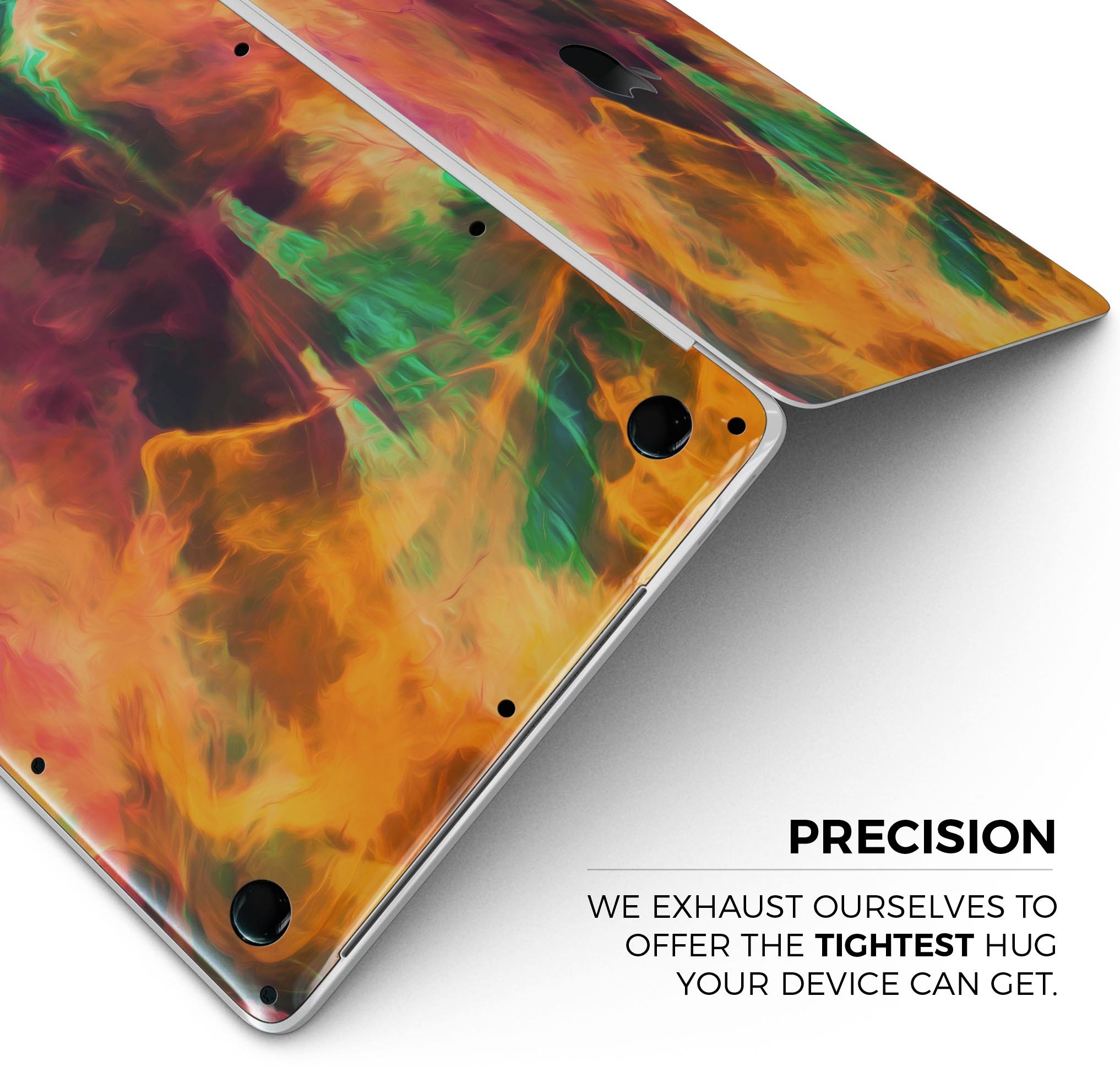 Blurred Abstract Flow V41 skin decal wrap kit for MacBook, showcasing vibrant colors and a sleek design.