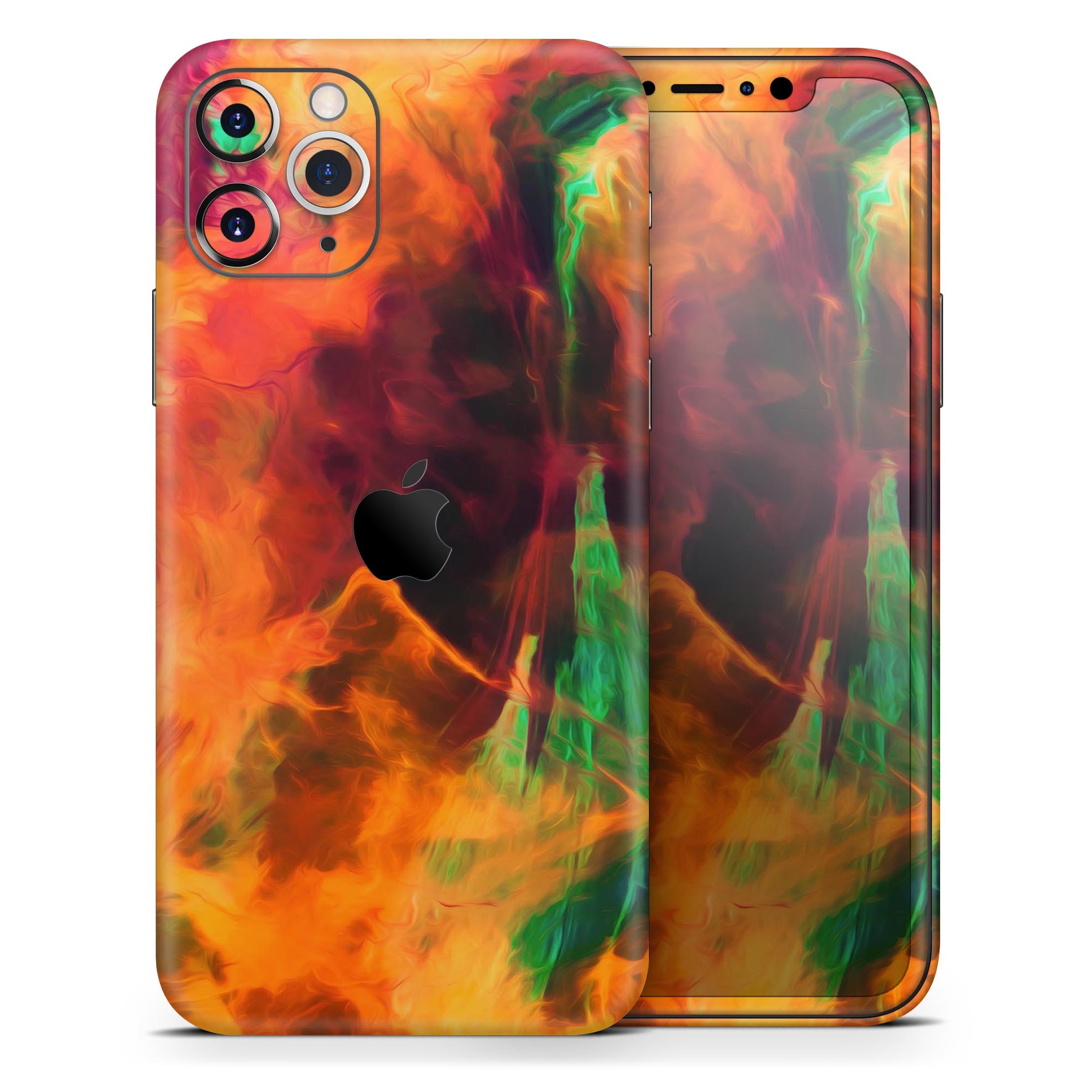 Blurred Abstract Flow V41 skin for Apple iPhone, showcasing vibrant abstract design and premium vinyl material.