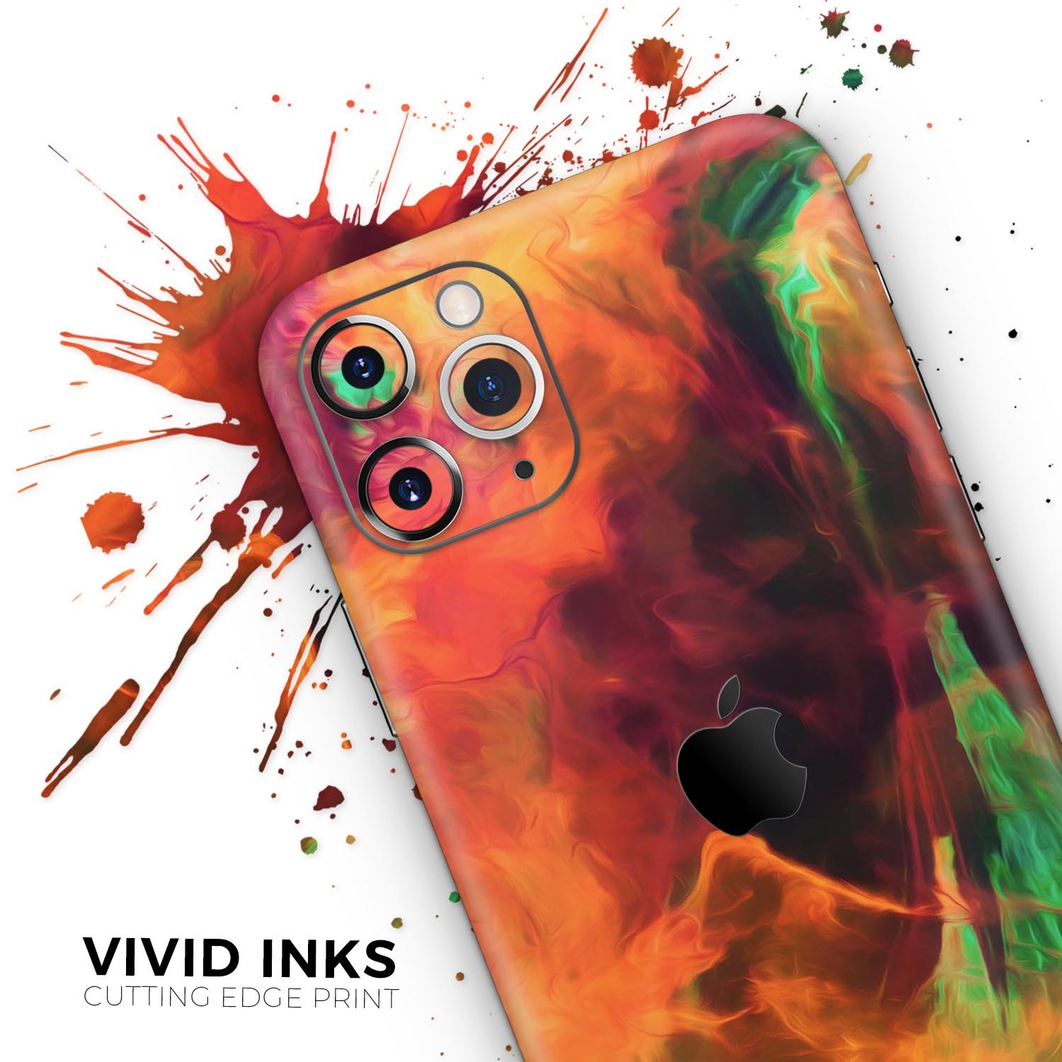 Blurred Abstract Flow V41 skin for Apple iPhone, showcasing vibrant abstract design and premium vinyl material.