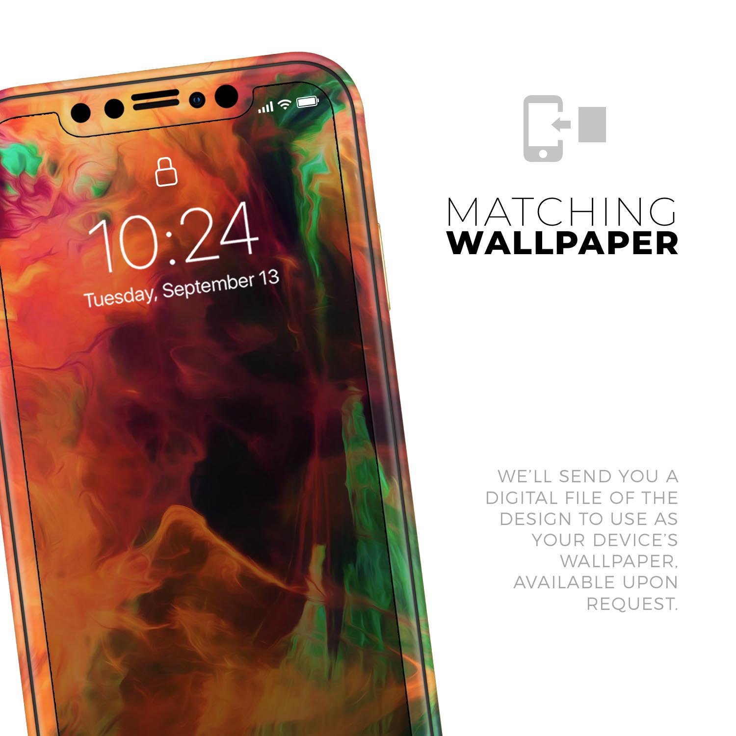 Blurred Abstract Flow V41 skin for Apple iPhone, showcasing vibrant abstract design and premium vinyl material.