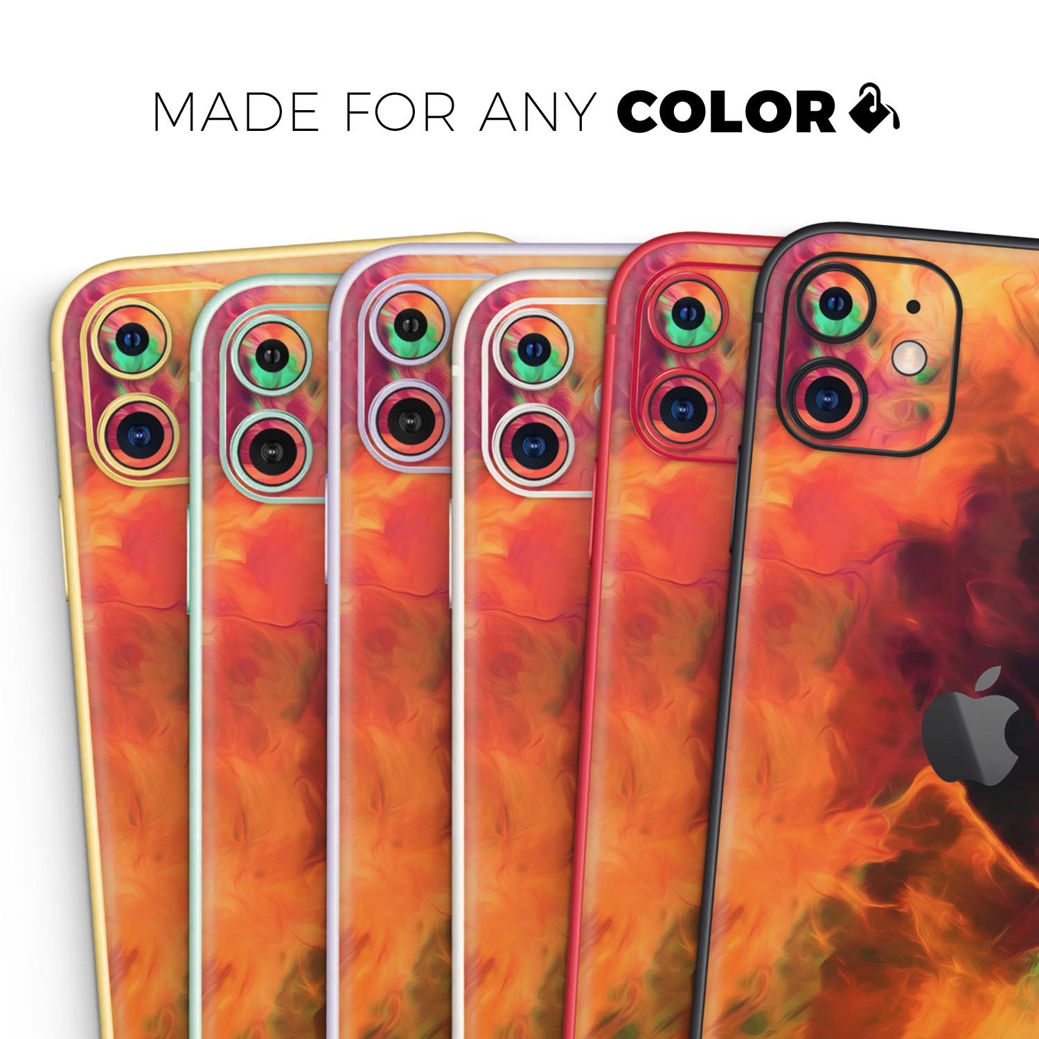 Blurred Abstract Flow V41 skin for Apple iPhone, showcasing vibrant abstract design and premium vinyl material.