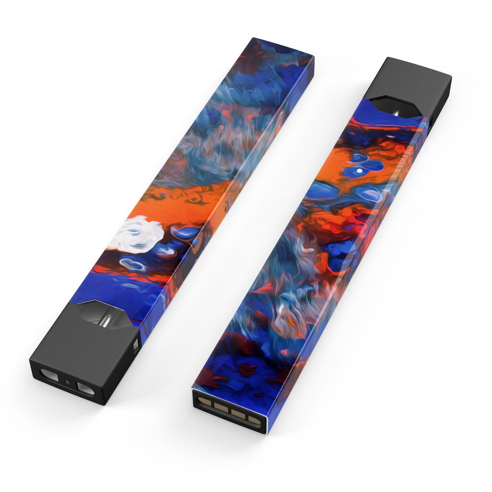 Blurred Abstract Flow V43 skin-wrap sticker designed for JUUL vaping device, showcasing vibrant abstract design and protective features.