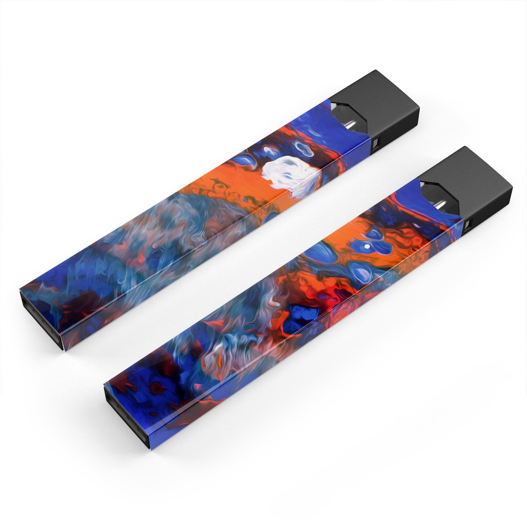 Blurred Abstract Flow V43 skin-wrap sticker designed for JUUL vaping device, showcasing vibrant abstract design and protective features.