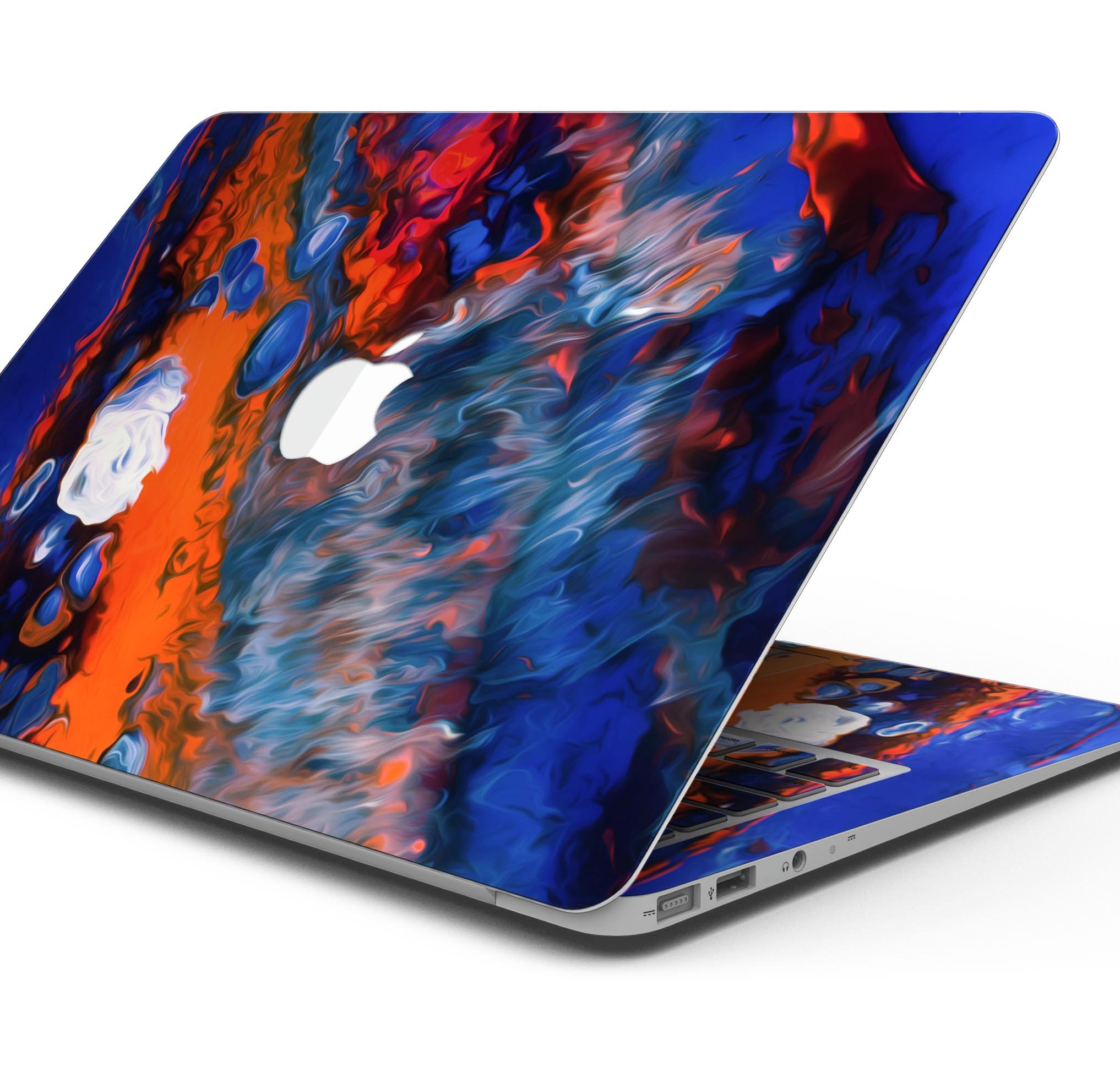 Blurred Abstract Flow V43 skin decal wrap kit for MacBook, showcasing a vibrant abstract design with a smooth finish.