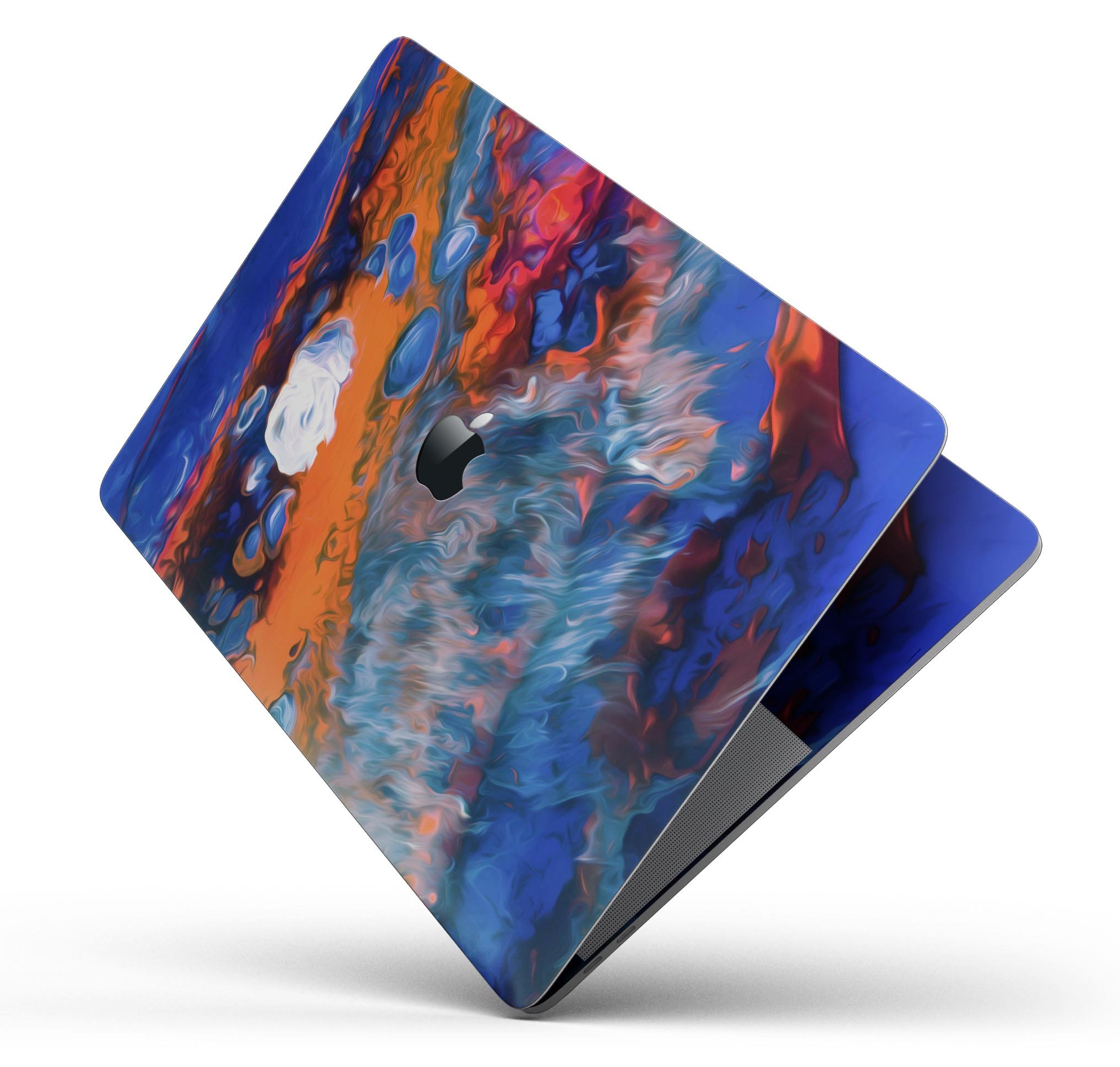 Blurred Abstract Flow V43 skin decal wrap kit for MacBook, showcasing a vibrant abstract design with a smooth finish.