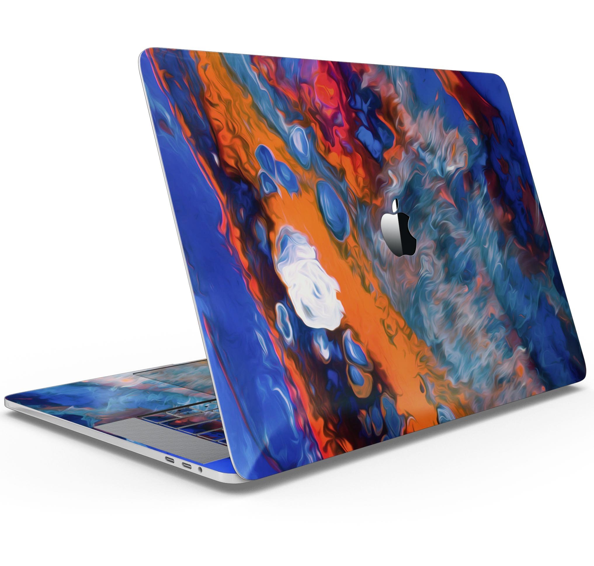 Blurred Abstract Flow V43 skin decal wrap kit for MacBook, showcasing a vibrant abstract design with a smooth finish.