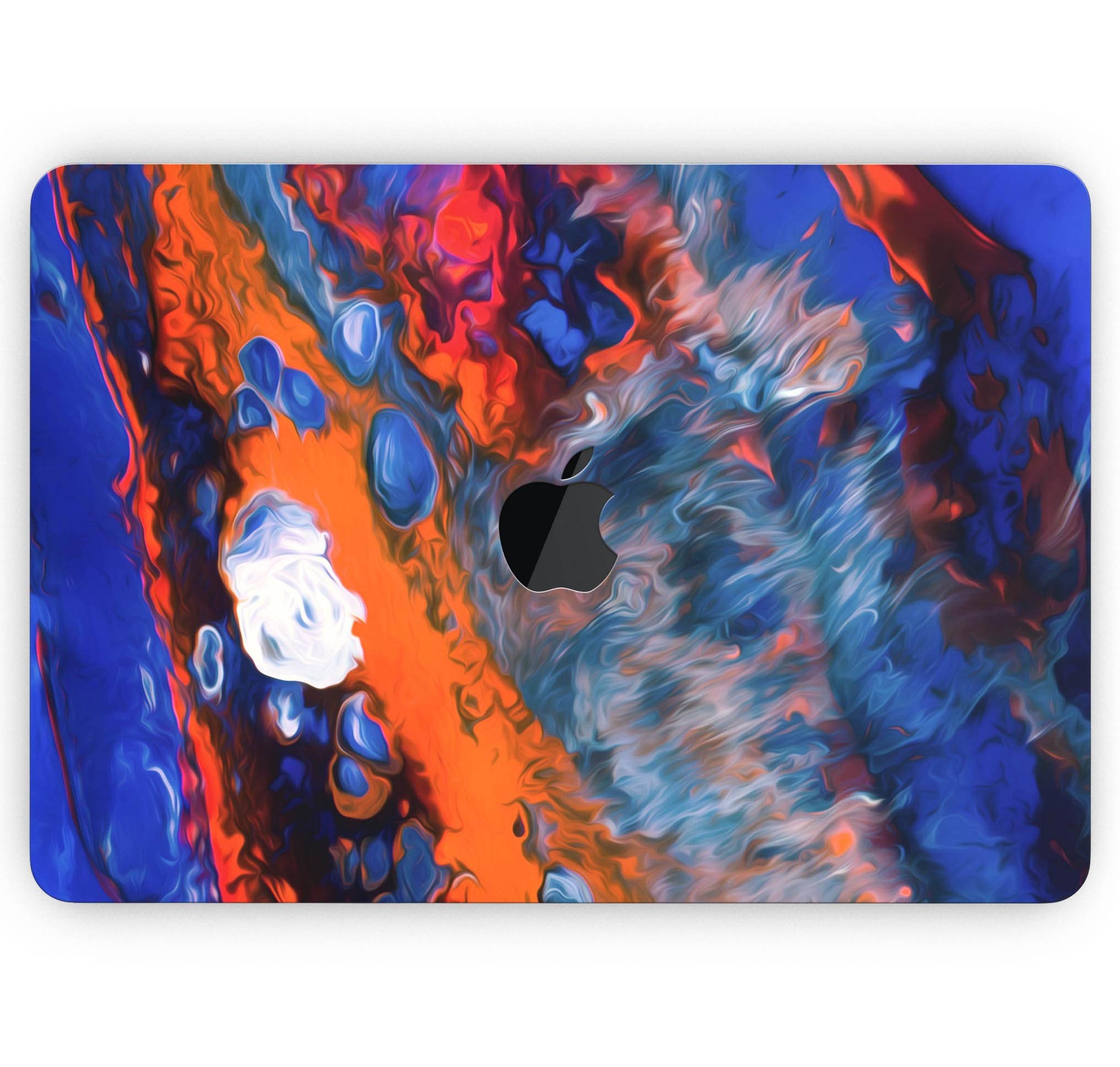 Blurred Abstract Flow V43 skin decal wrap kit for MacBook, showcasing a vibrant abstract design with a smooth finish.