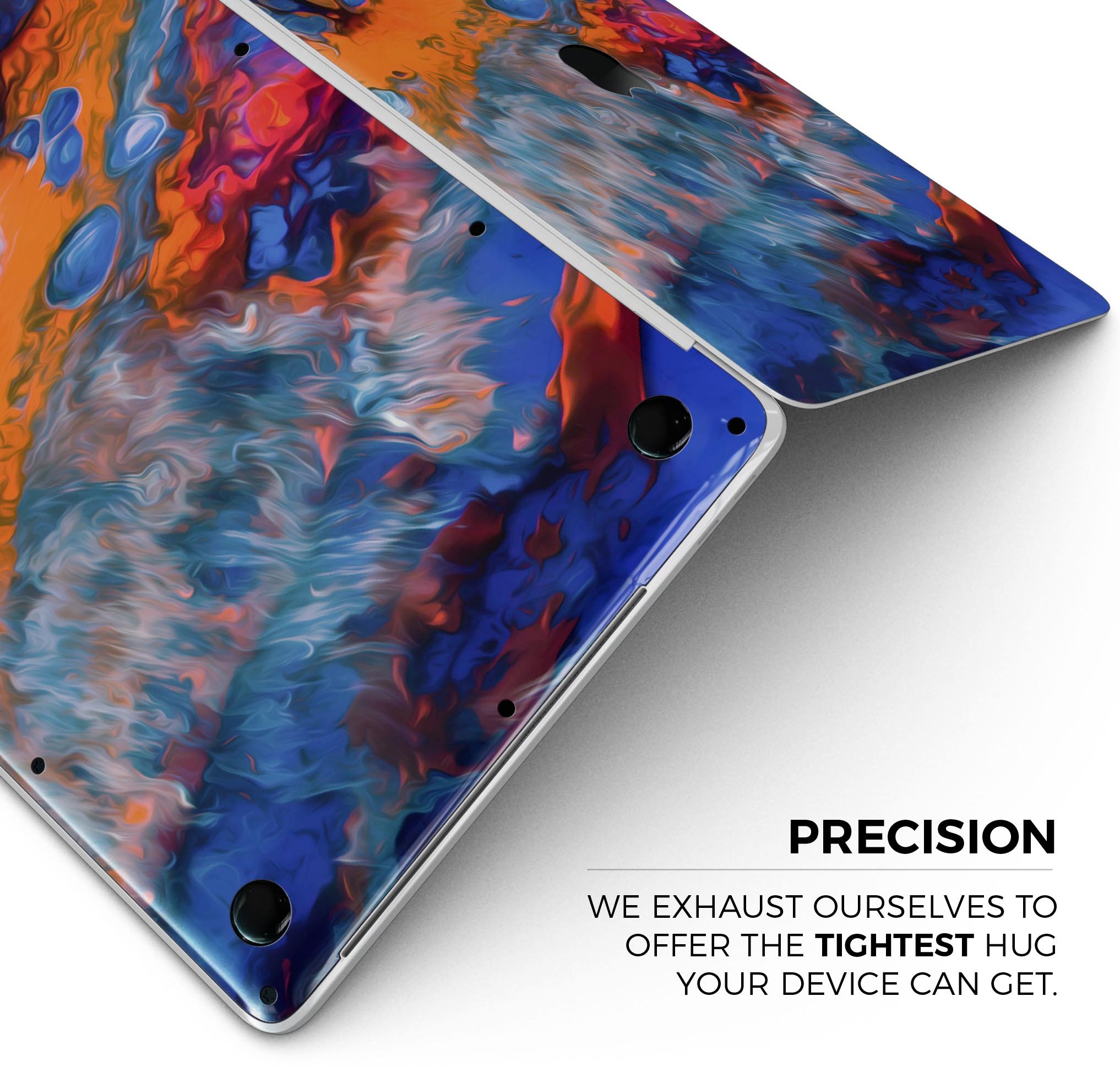 Blurred Abstract Flow V43 skin decal wrap kit for MacBook, showcasing a vibrant abstract design with a smooth finish.