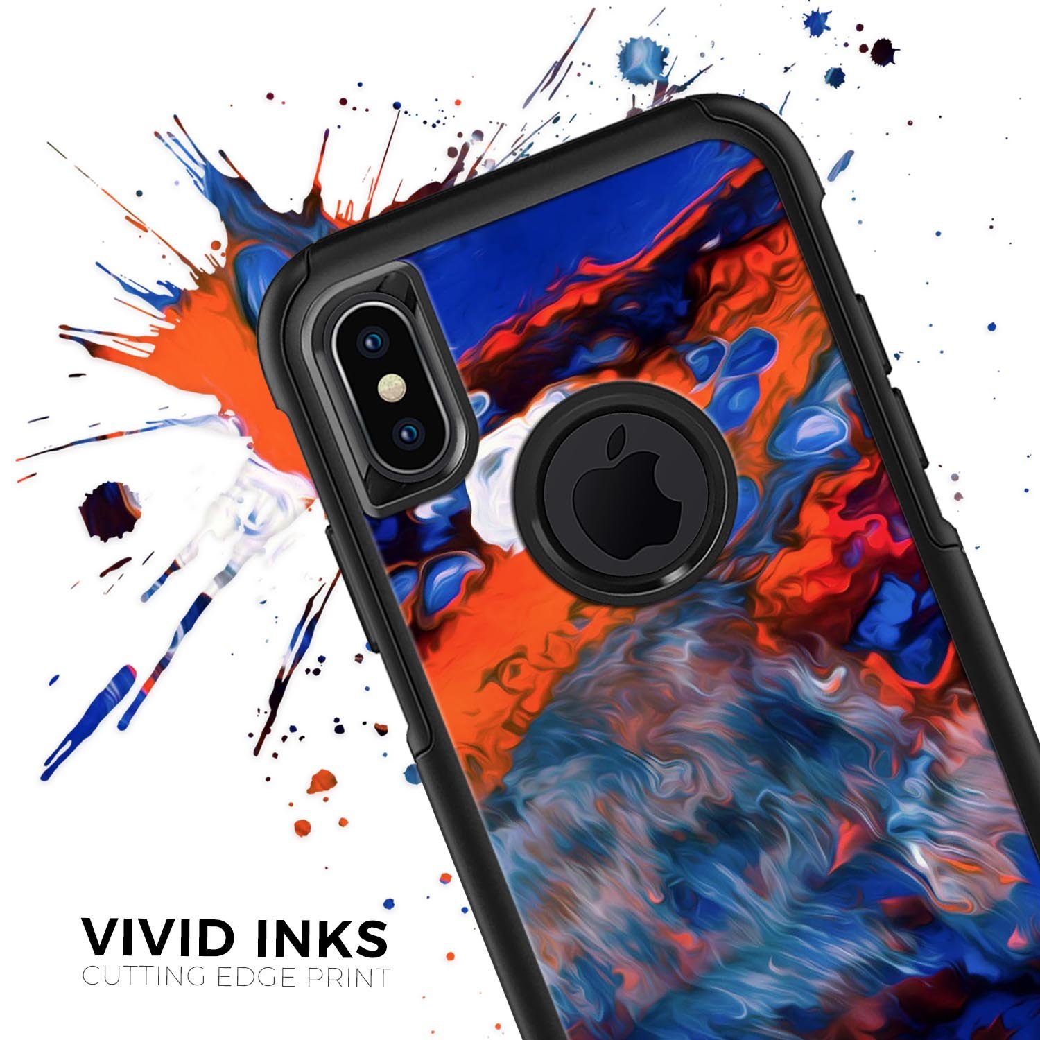 Blurred Abstract Flow V43 Skin Kit designed for iPhone OtterBox cases, showcasing a vibrant abstract design with a smooth finish.