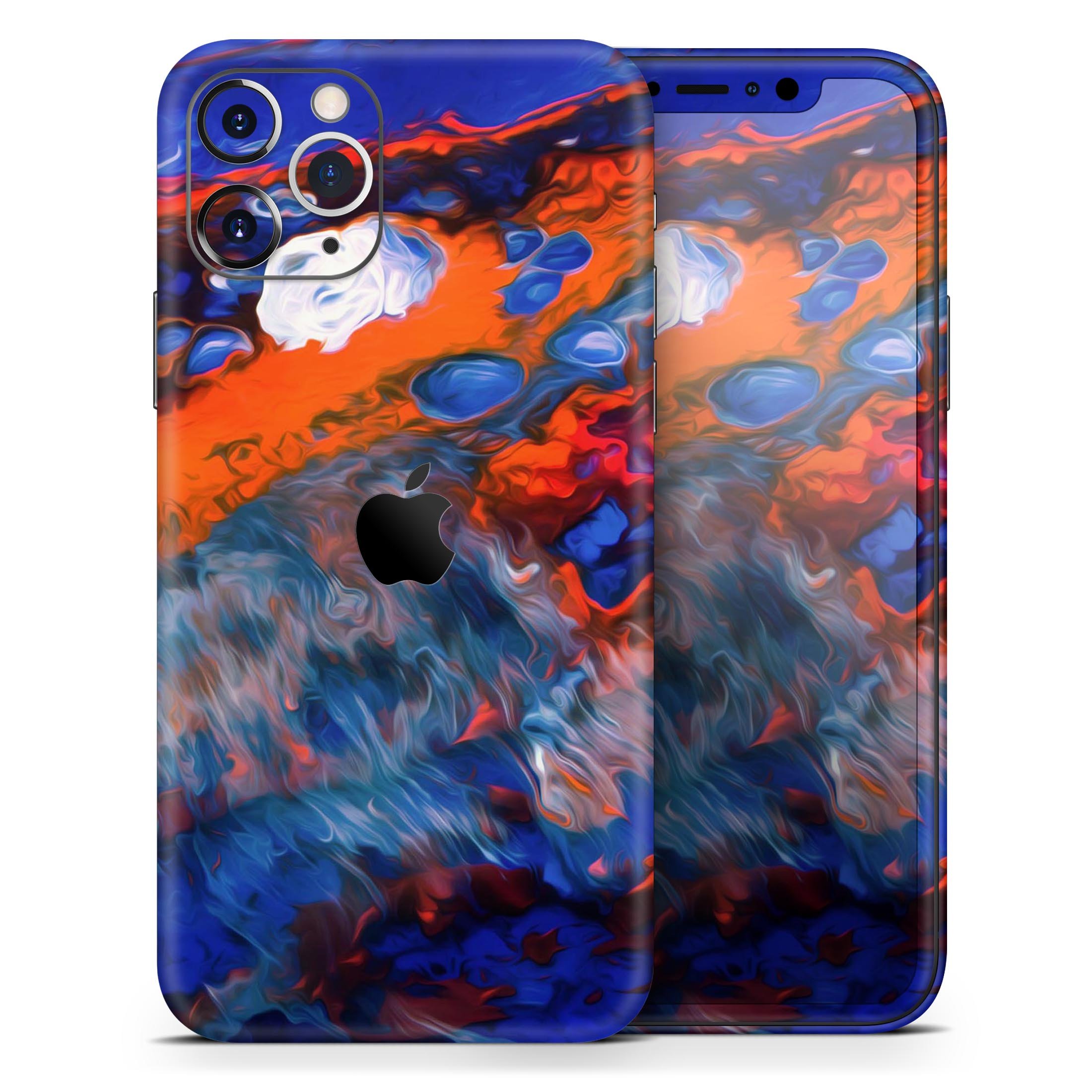 Blurred Abstract Flow V43 Skin-Kit for Apple iPhone, showcasing vibrant colors and a sleek design.