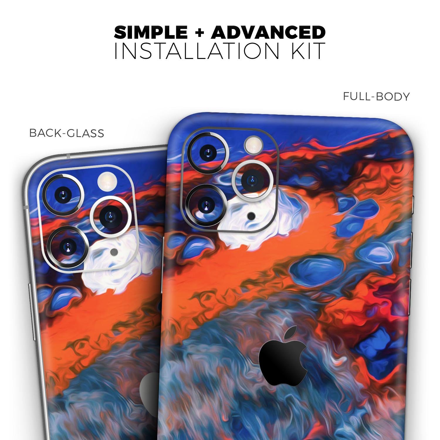 Blurred Abstract Flow V43 Skin-Kit for Apple iPhone, showcasing vibrant colors and a sleek design.