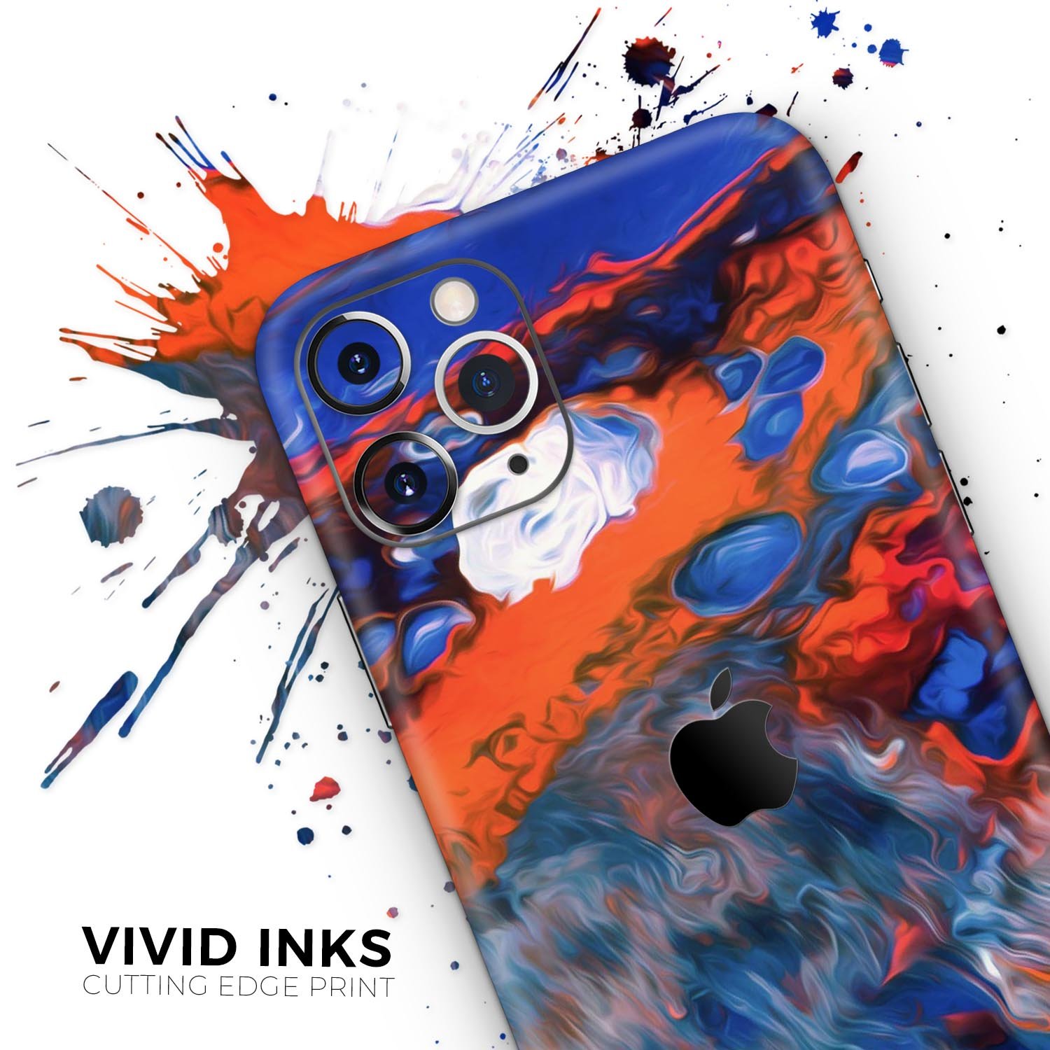 Blurred Abstract Flow V43 Skin-Kit for Apple iPhone, showcasing vibrant colors and a sleek design.