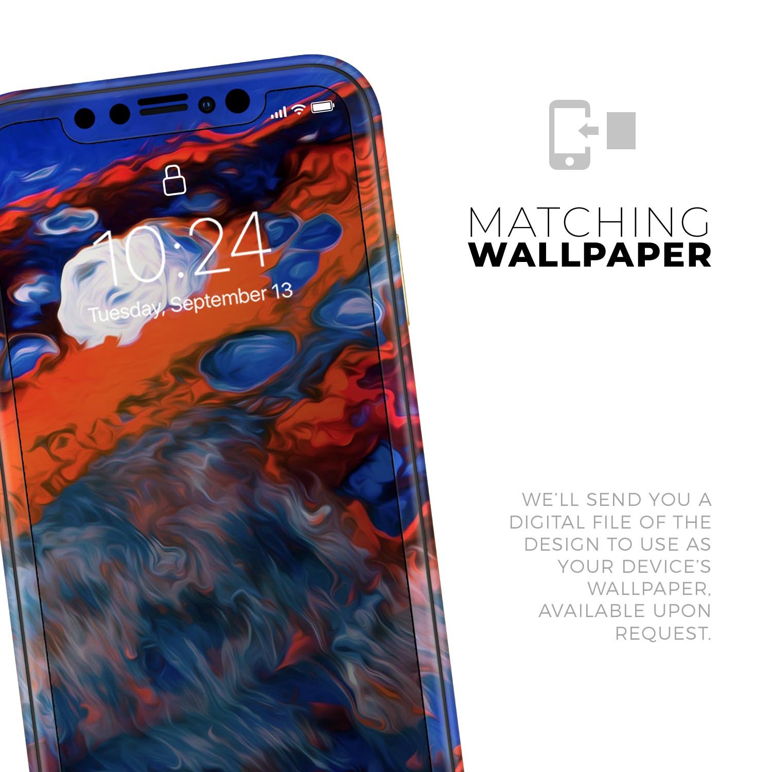 Blurred Abstract Flow V43 Skin-Kit for Apple iPhone, showcasing vibrant colors and a sleek design.