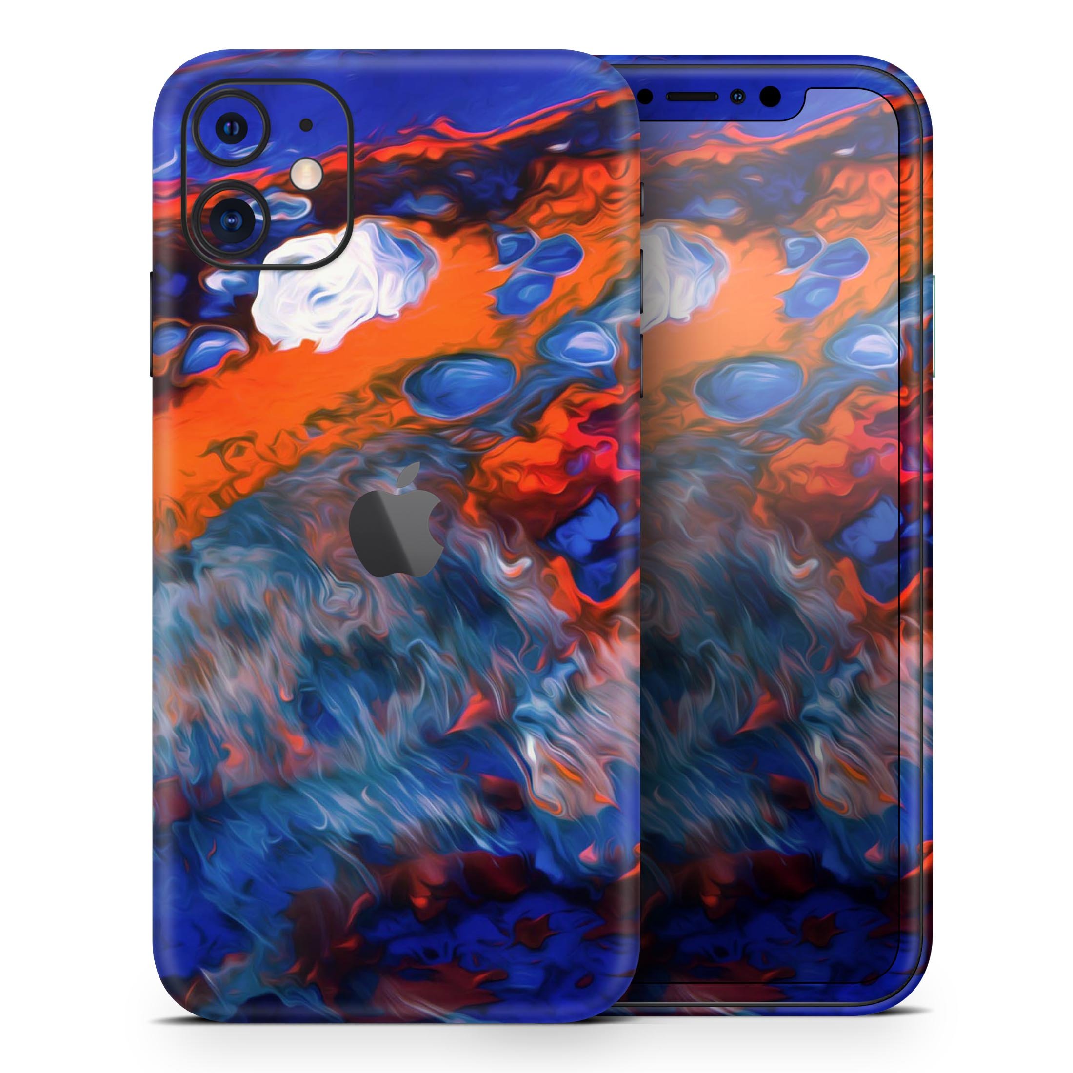 Blurred Abstract Flow V43 Skin-Kit for Apple iPhone, showcasing vibrant colors and a sleek design.