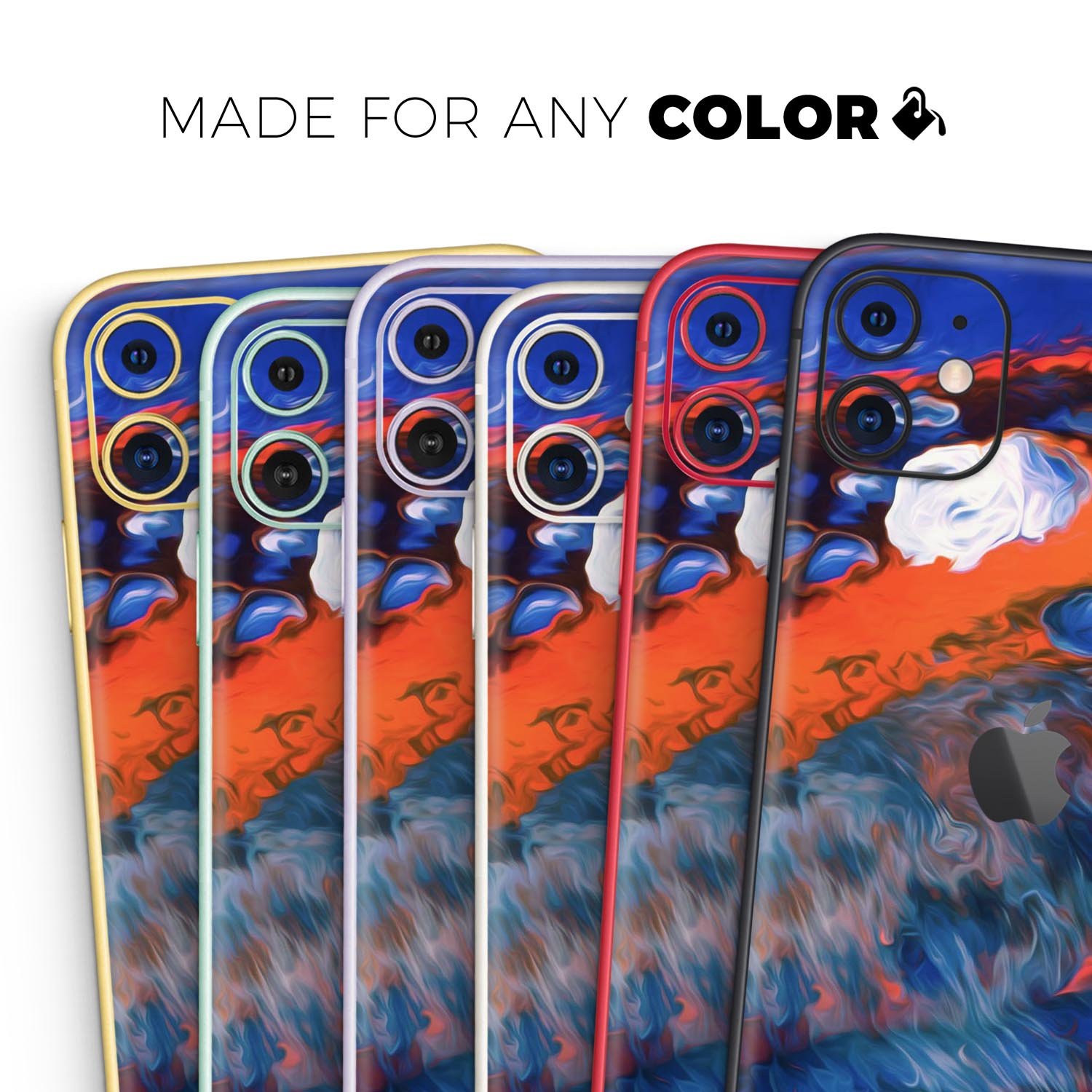 Blurred Abstract Flow V43 Skin-Kit for Apple iPhone, showcasing vibrant colors and a sleek design.