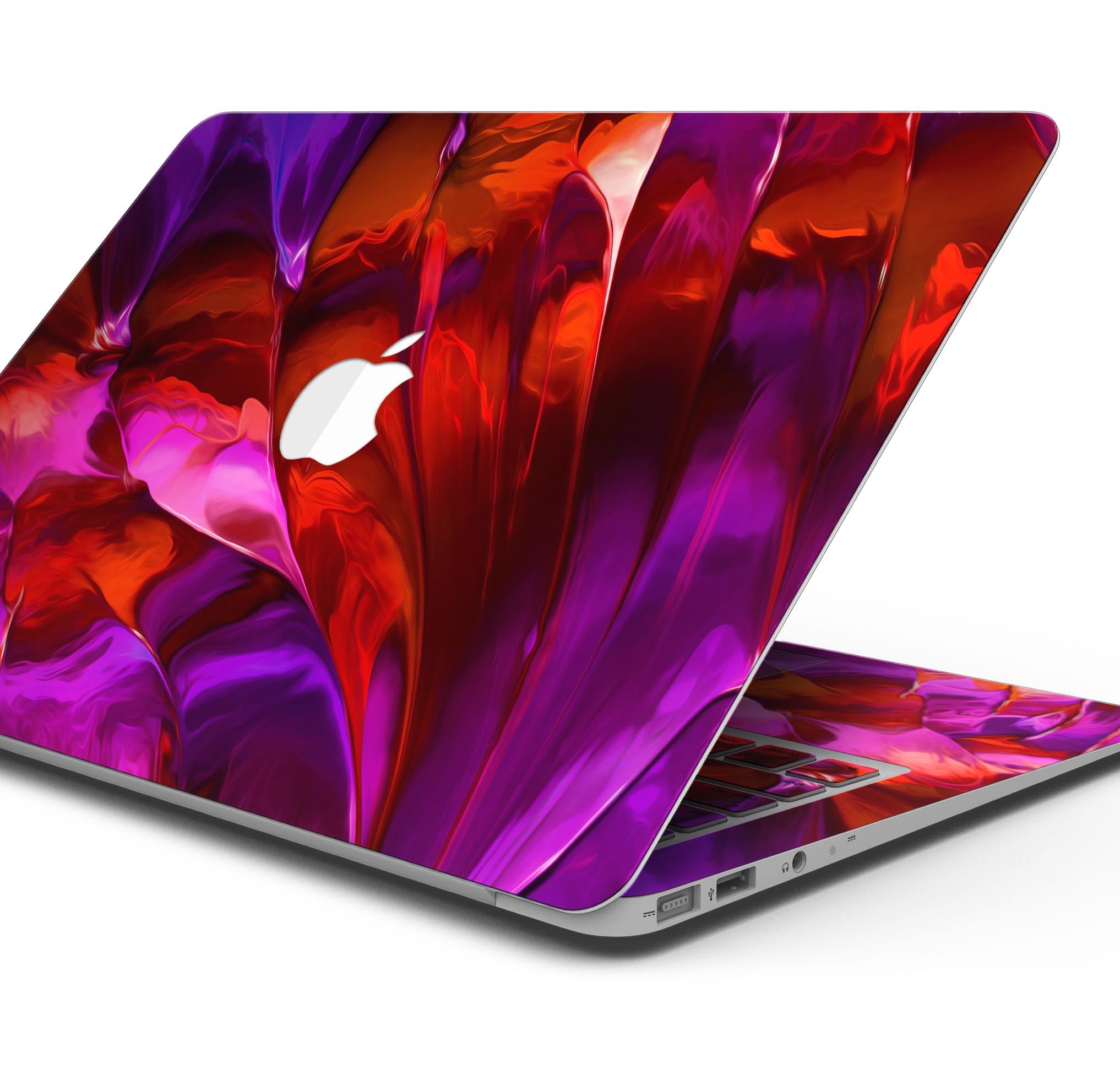 Blurred Abstract Flow V45 skin decal wrap kit for MacBook, showcasing a vibrant abstract design with a smooth finish.