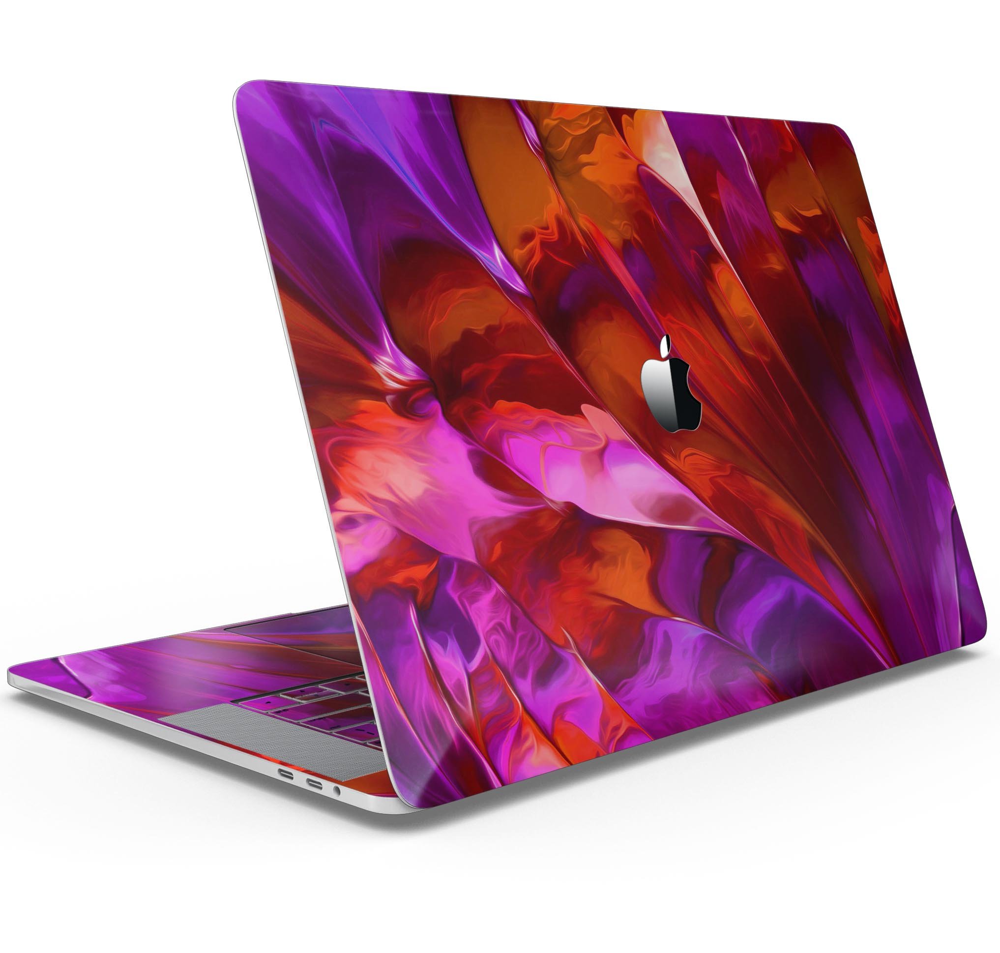 Blurred Abstract Flow V45 skin decal wrap kit for MacBook, showcasing a vibrant abstract design with a smooth finish.