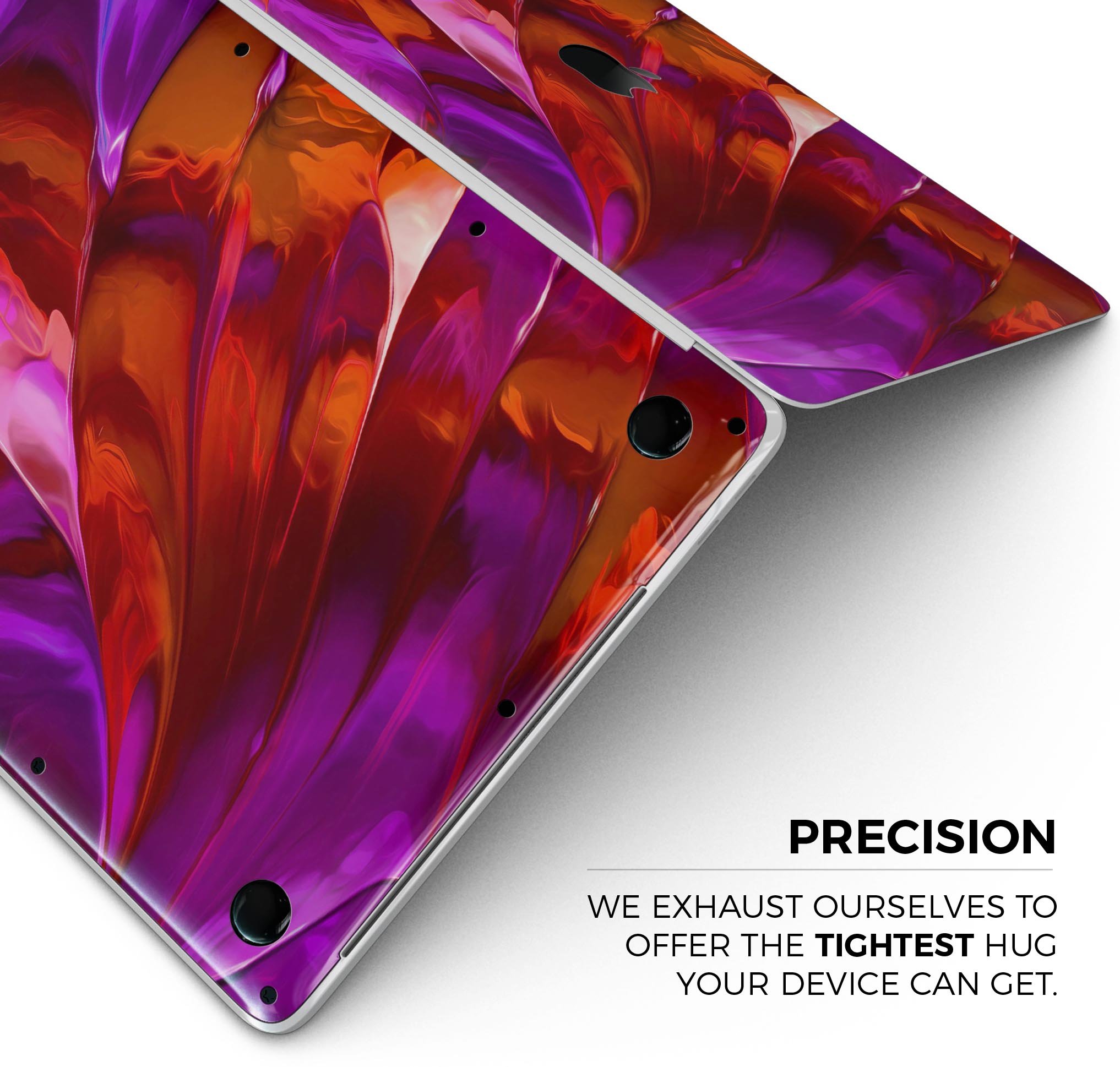 Blurred Abstract Flow V45 skin decal wrap kit for MacBook, showcasing a vibrant abstract design with a smooth finish.