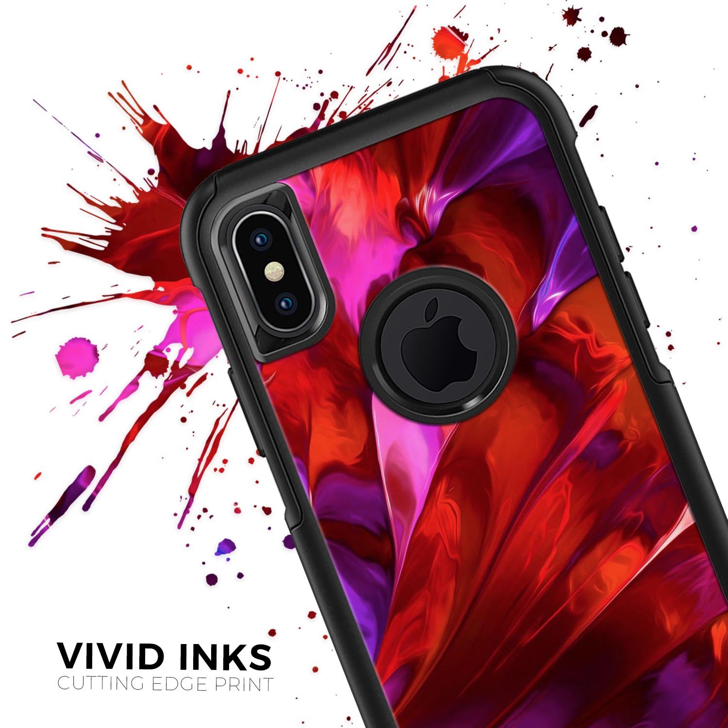 Blurred Abstract Flow V45 Skin Kit for iPhone OtterBox Cases featuring a vibrant abstract design and premium 3M materials.