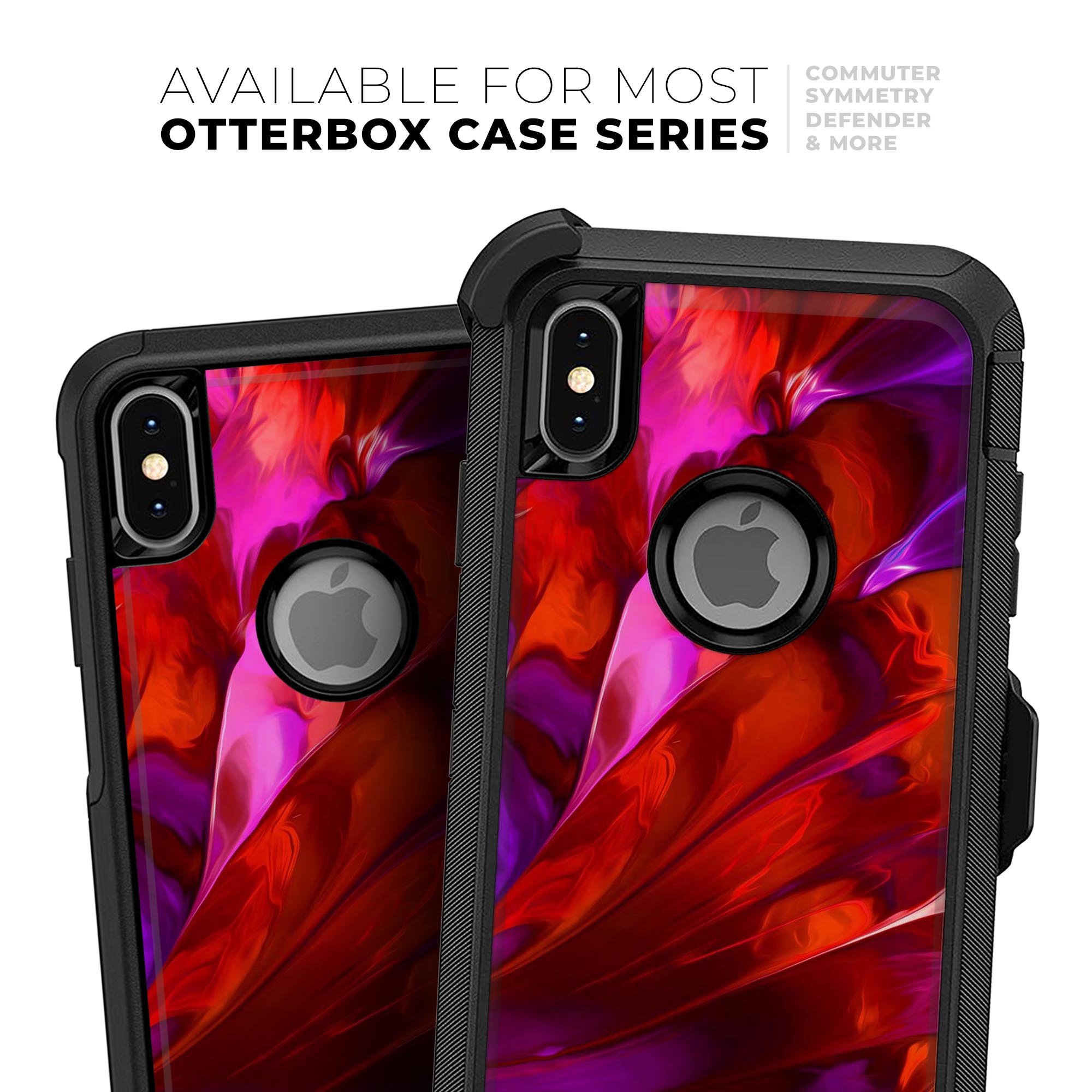 Blurred Abstract Flow V45 Skin Kit for iPhone OtterBox Cases featuring a vibrant abstract design and premium 3M materials.